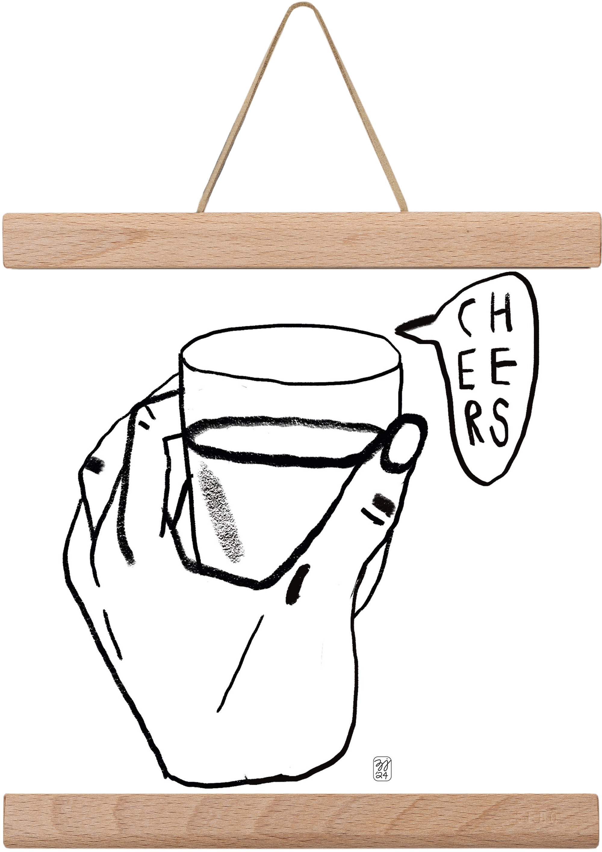 Cheers, 20x20 cm (20x20 cm), Tölgy akasztó