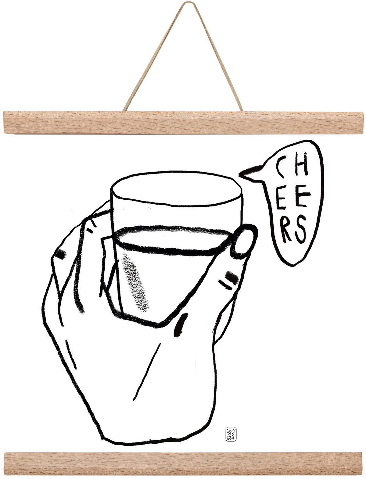 Cheers, 30x30 cm (30x30 cm), Tölgy akasztó