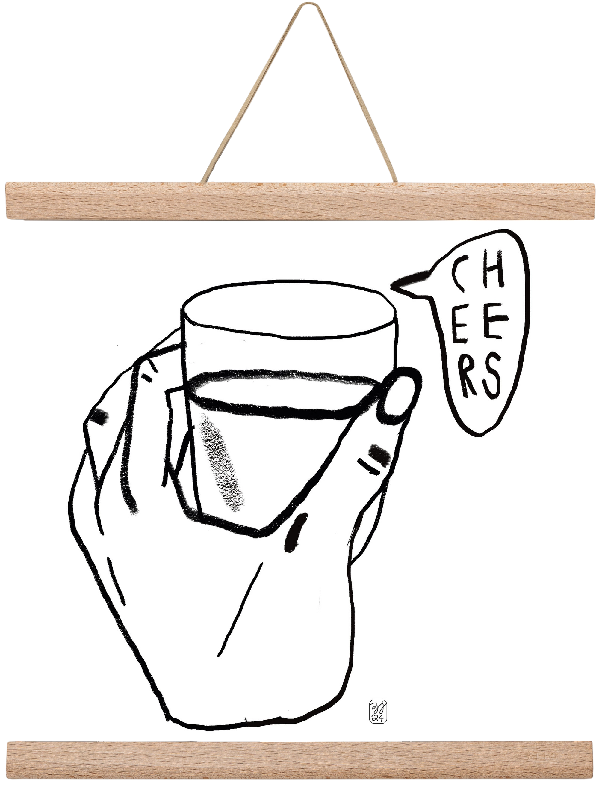 Cheers, 30x30 cm (30x30 cm), Tölgy akasztó