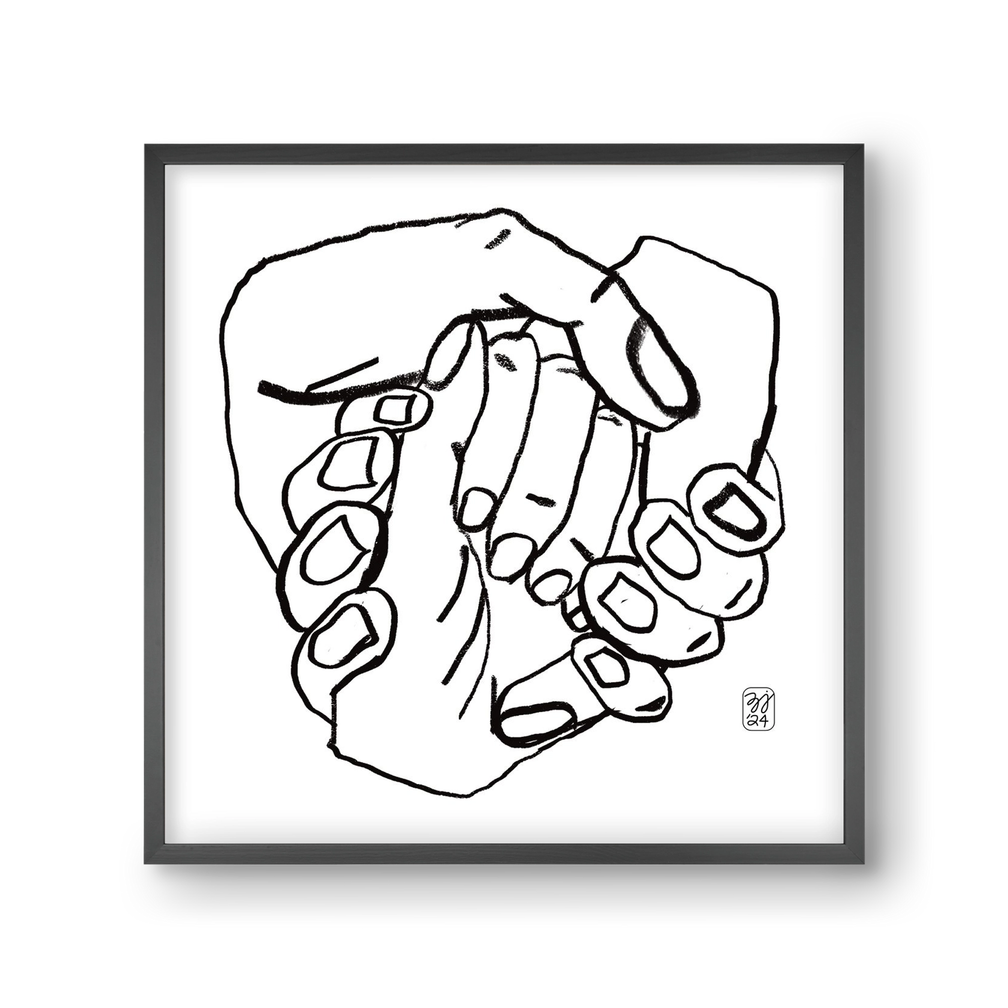 Hand in Handz, 30x30 cm (30x30 cm), Fekete keret