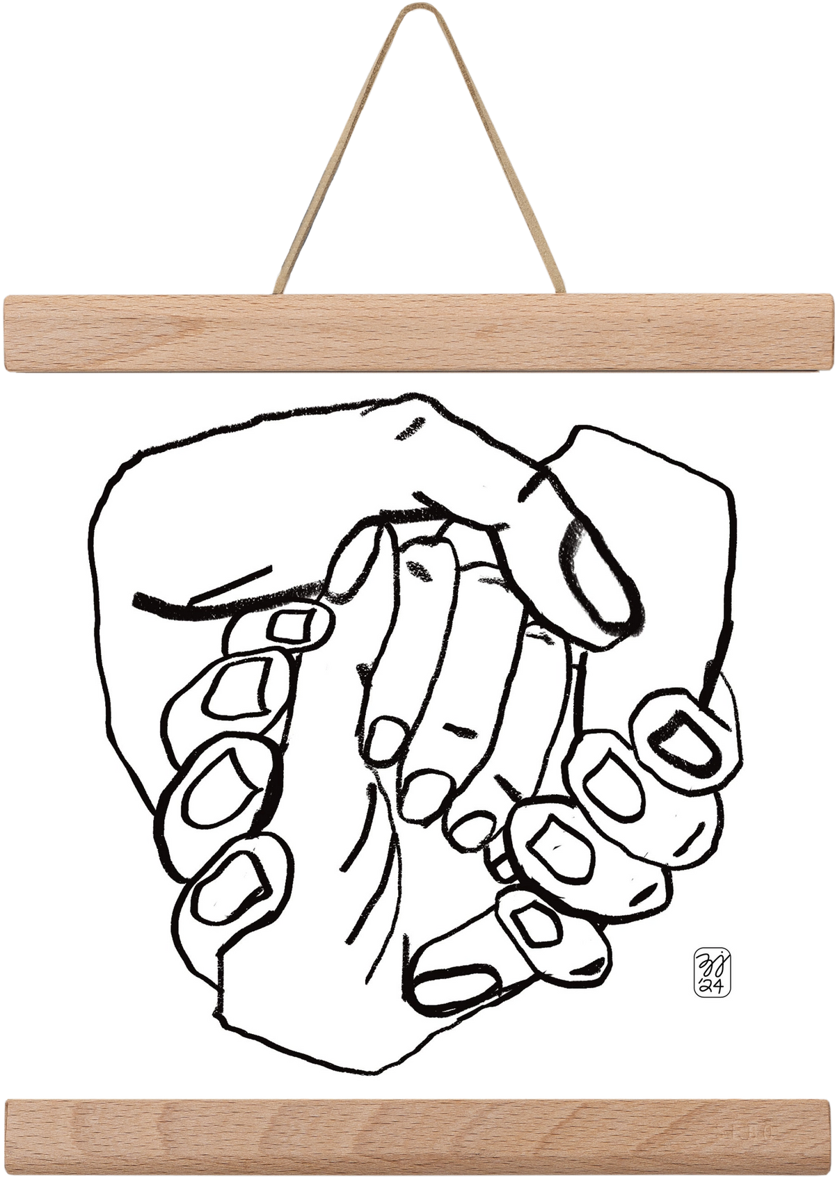 Hand in Handz, 20x20 cm (20x20 cm), Tölgy akasztó