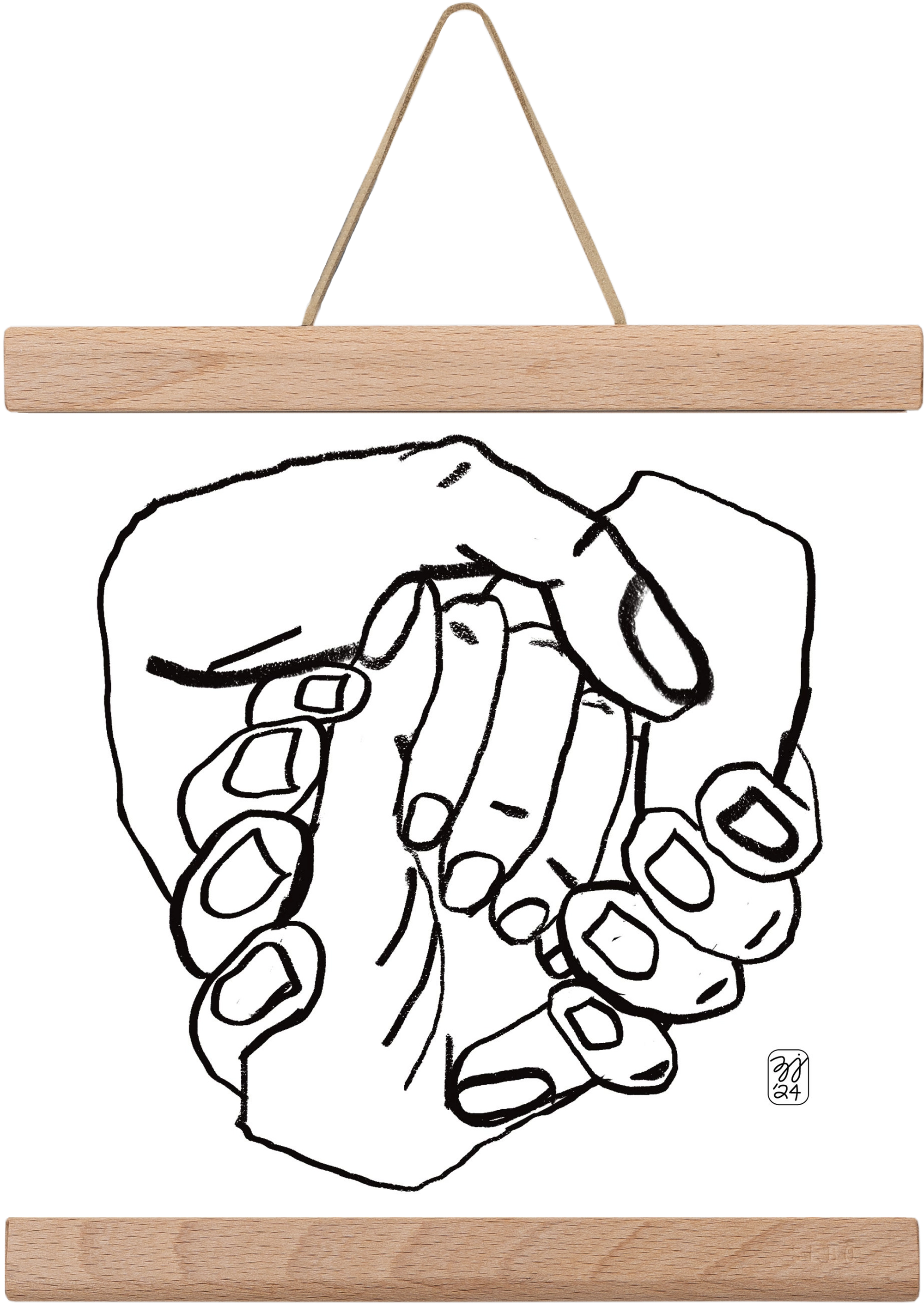 Hand in Handz, 20x20 cm (20x20 cm), Tölgy akasztó