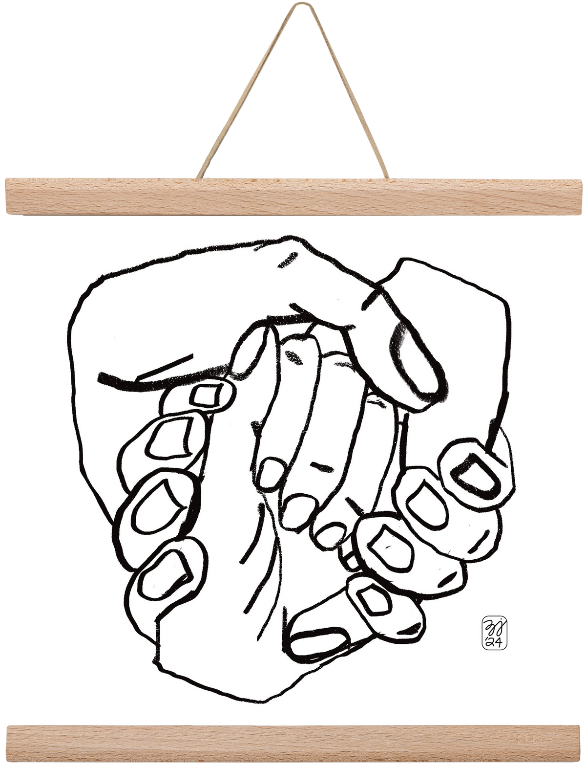 Hand in Handz, 30x30 cm (30x30 cm), Tölgy akasztó