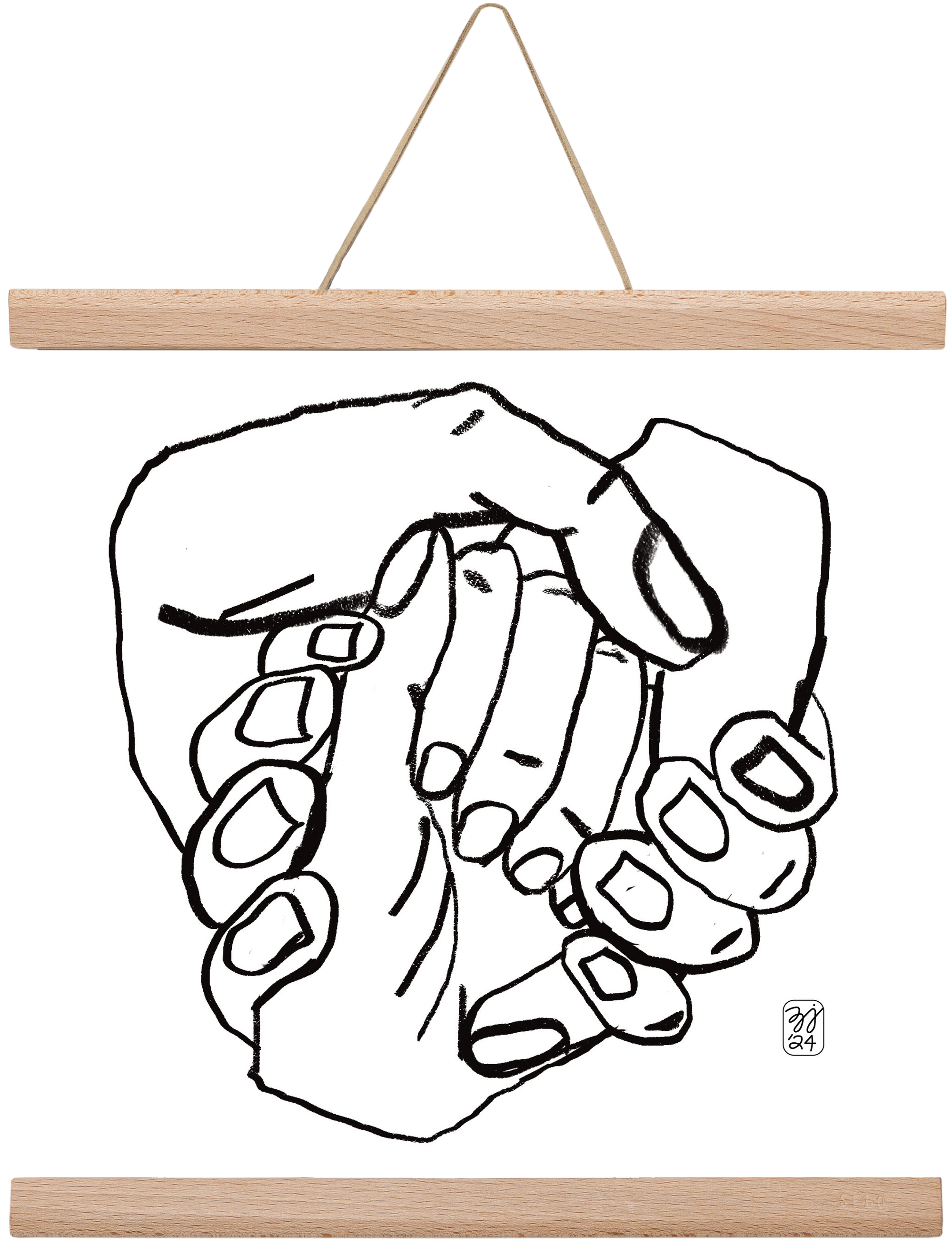 Hand in Handz, 30x30 cm (30x30 cm), Tölgy akasztó