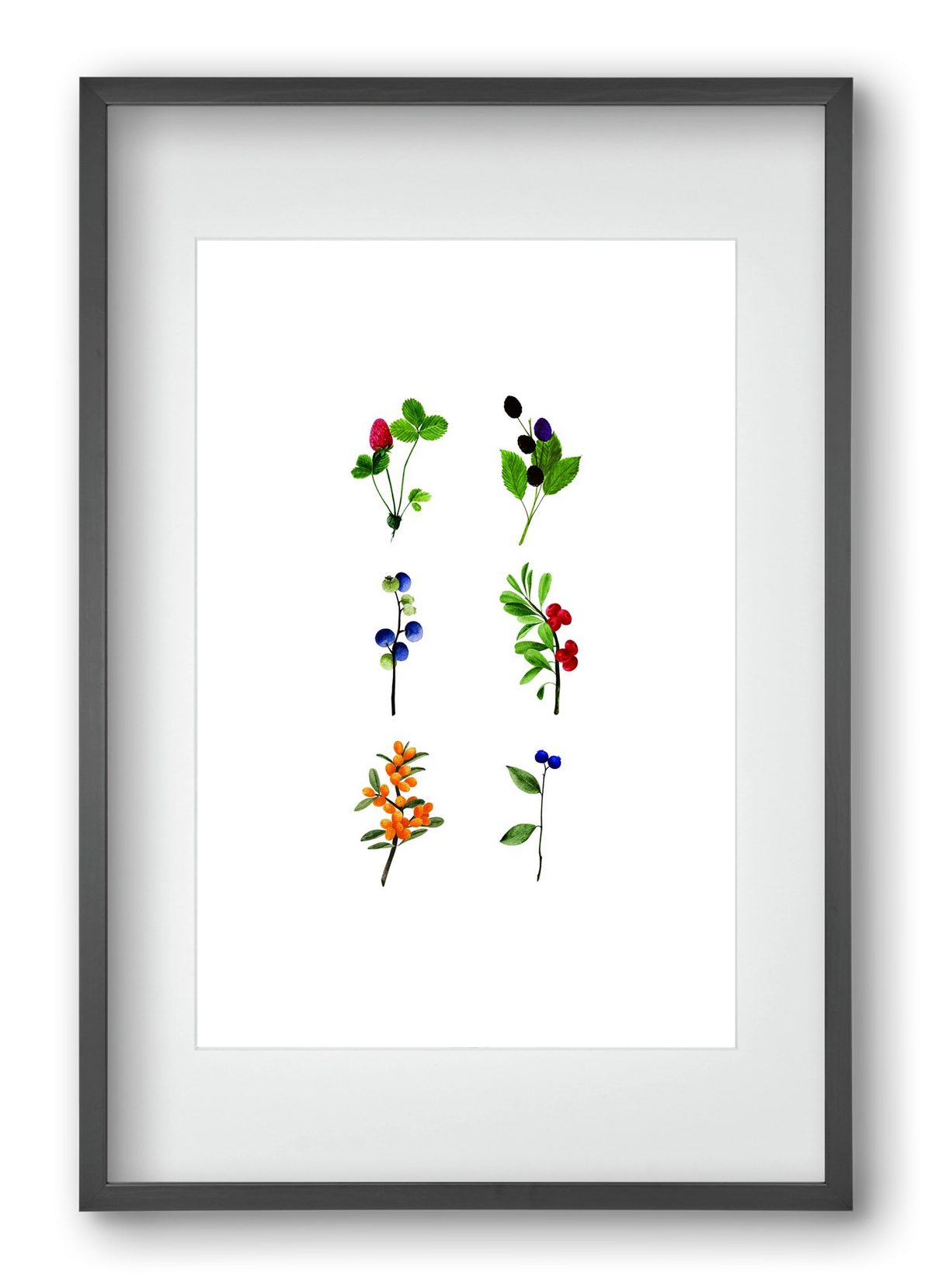 berries, 40x60 cm (30x45 cm), Fekete keret, paszpartuval