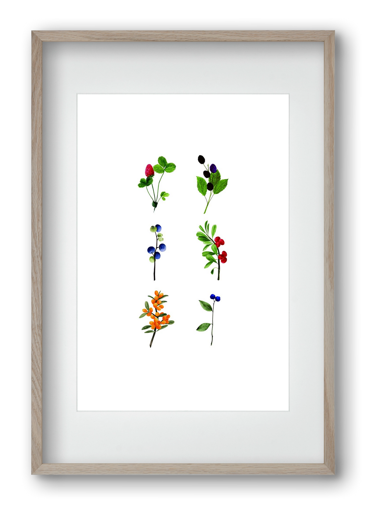 berries, 40x60 cm (30x45 cm), Tölgy keret, paszpartuval