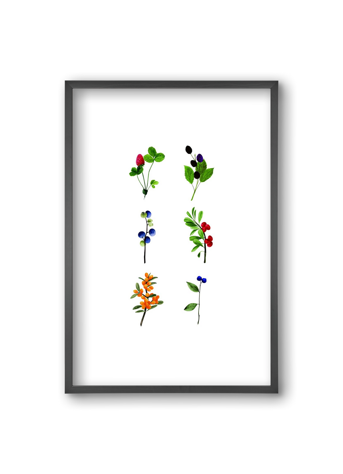 berries, 20x30 cm (20x30 cm), Fekete keret