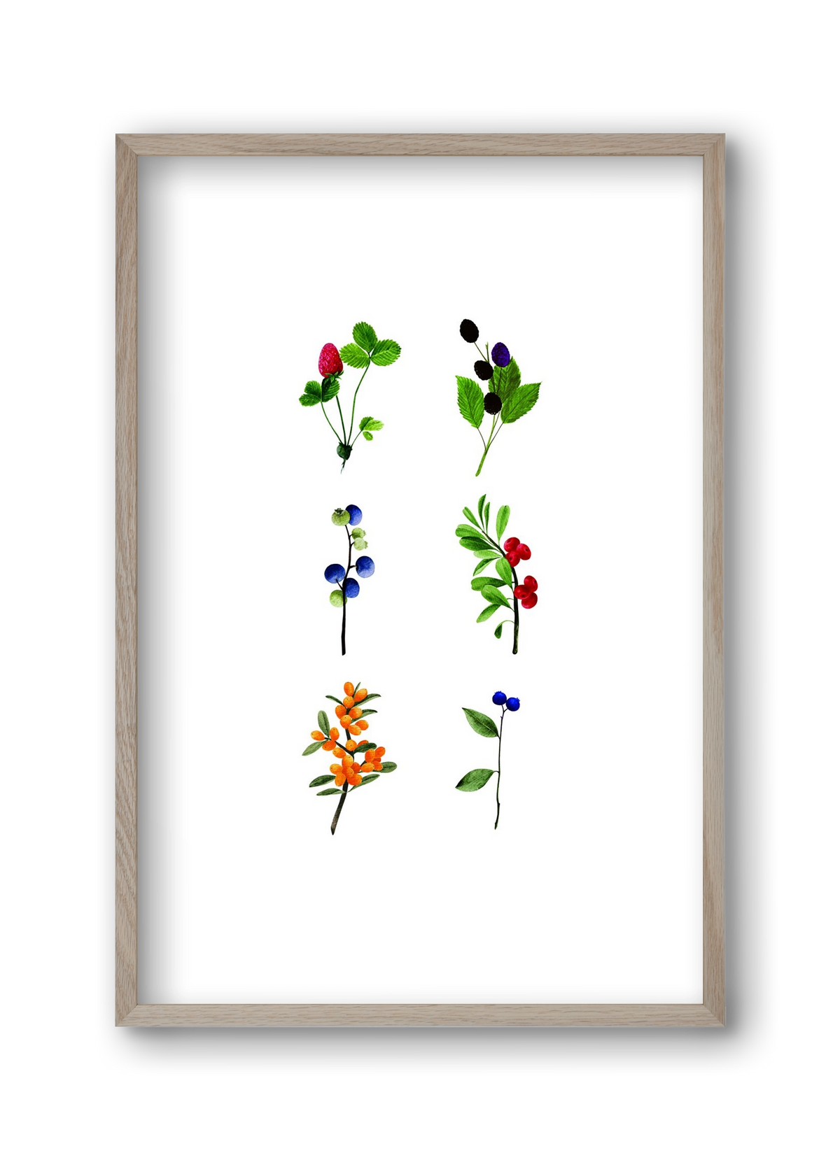 berries, 30x45 cm (30x45 cm), Tölgy keret