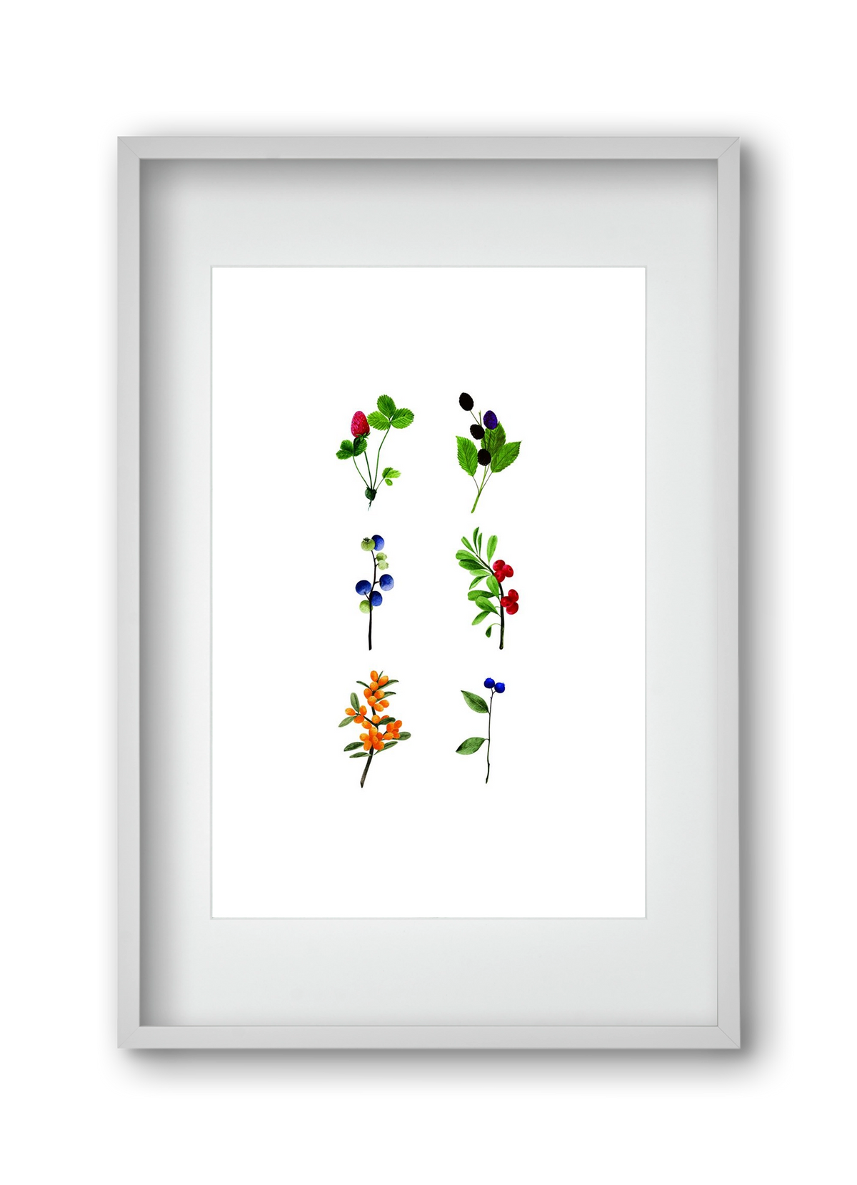 berries, 30x45 cm (20x30 cm), Fehér keret, paszpartuval