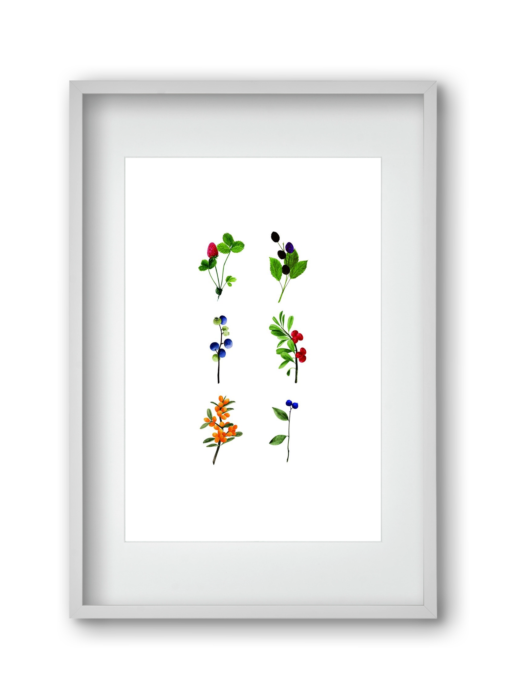 berries, 30x45 cm (20x30 cm), Fehér keret, paszpartuval