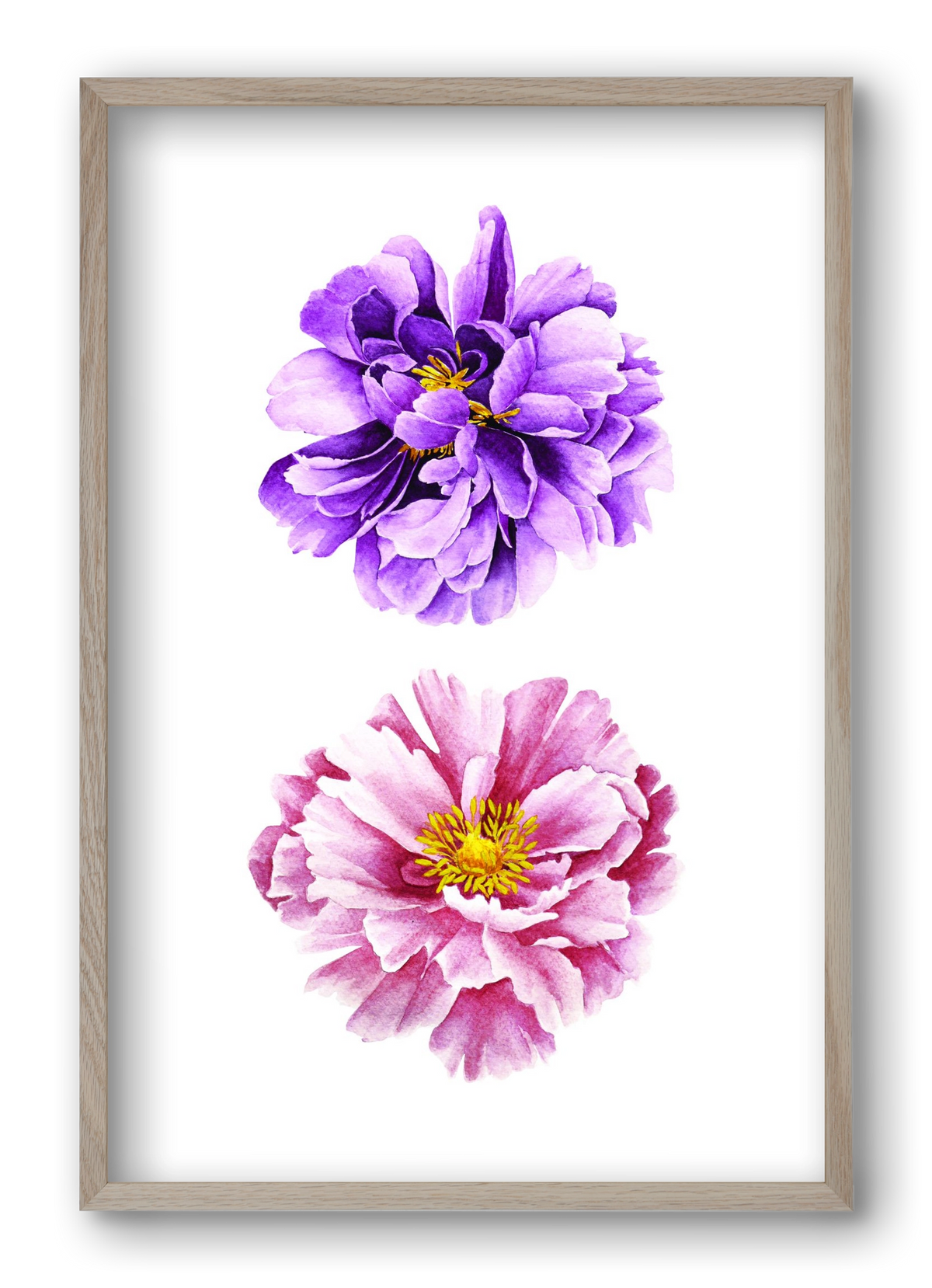 peonies, 40x60 cm (40x60 cm), Tölgy keret