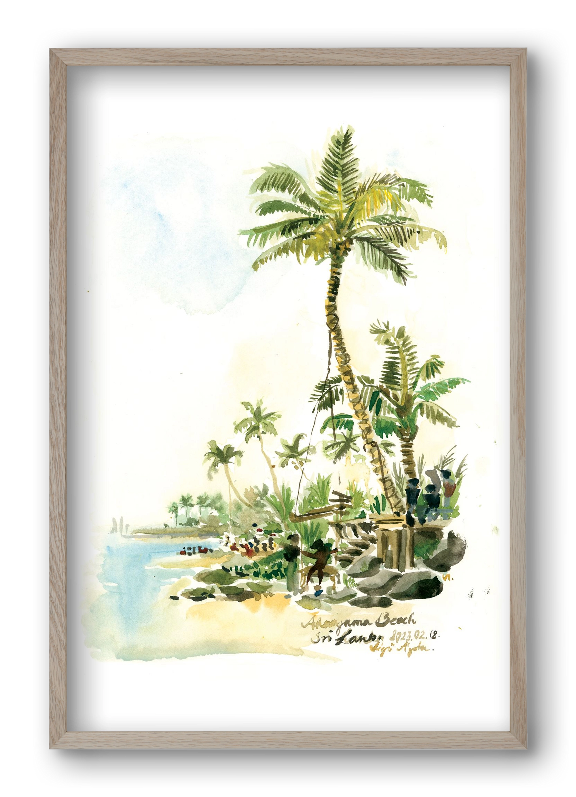 AHANGAMA Beach, Sri Lanka - 2023.02.18., 40x60 cm (40x60 cm), Tölgy keret