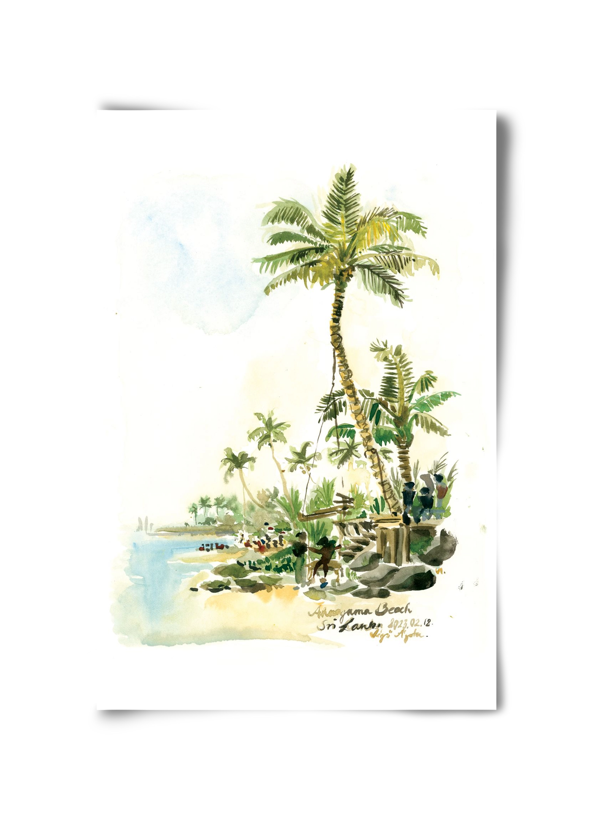 AHANGAMA Beach, Sri Lanka - 2023.02.18., 30x45 cm, Keret nélkül