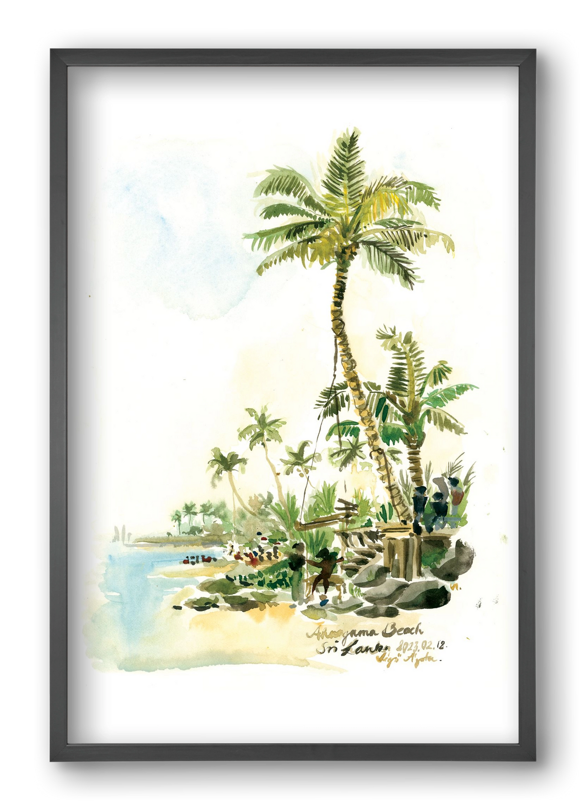 AHANGAMA Beach, Sri Lanka - 2023.02.18., 40x60 cm (40x60 cm), Fekete keret