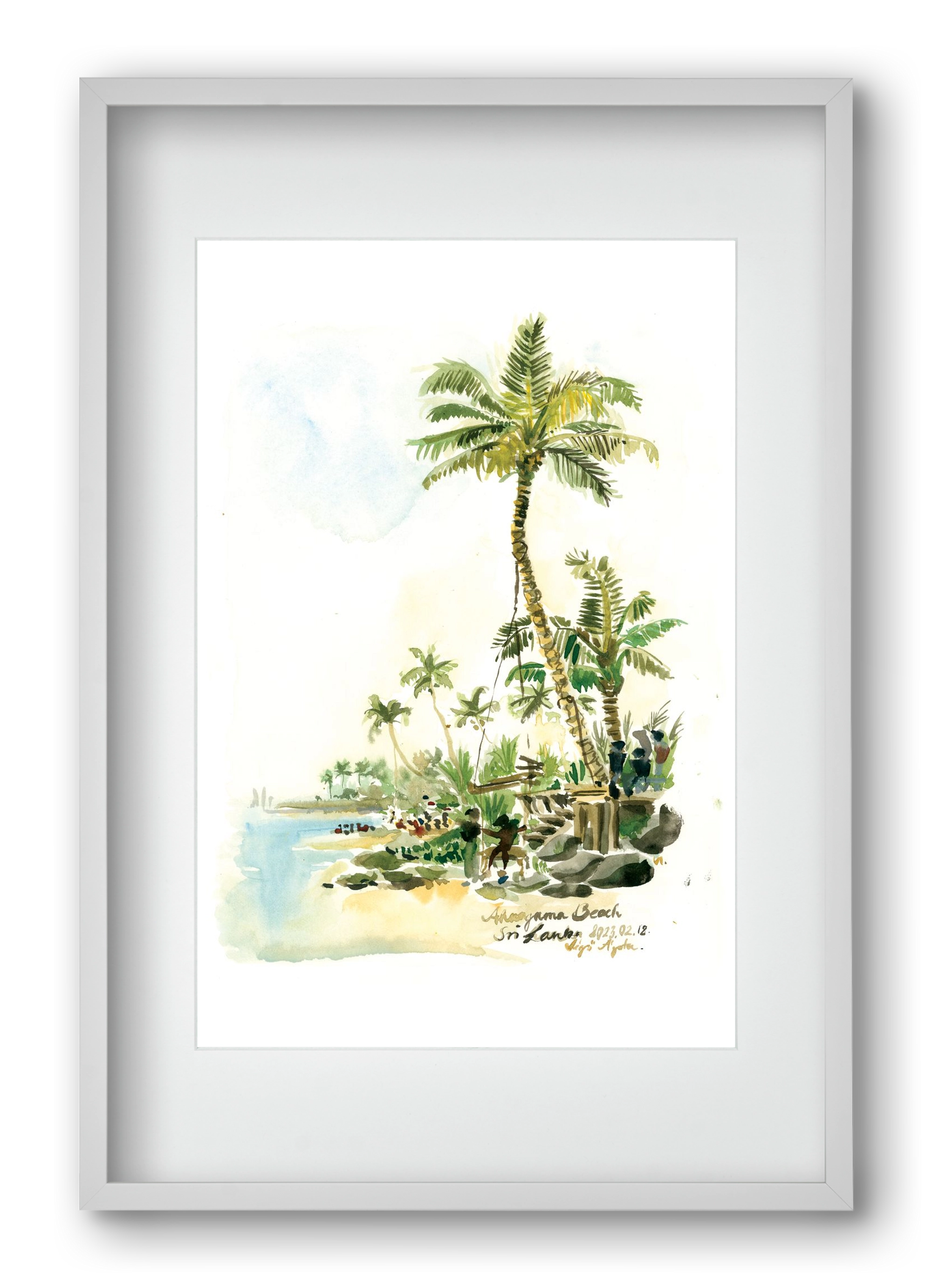 AHANGAMA Beach, Sri Lanka - 2023.02.18., 40x60 cm (30x45 cm), Fehér keret, paszpartuval