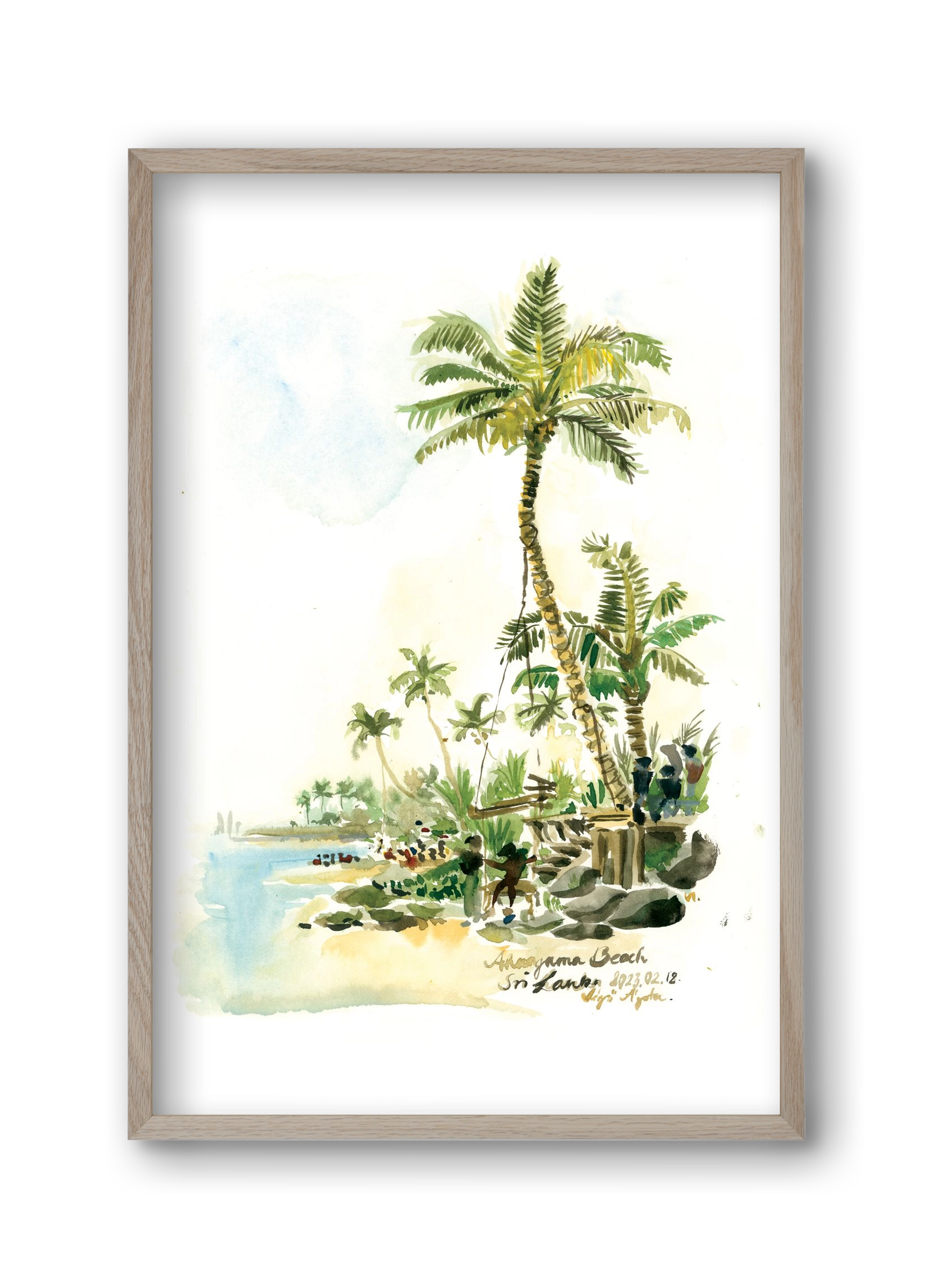 AHANGAMA Beach, Sri Lanka - 2023.02.18., 30x45 cm (30x45 cm), Tölgy keret