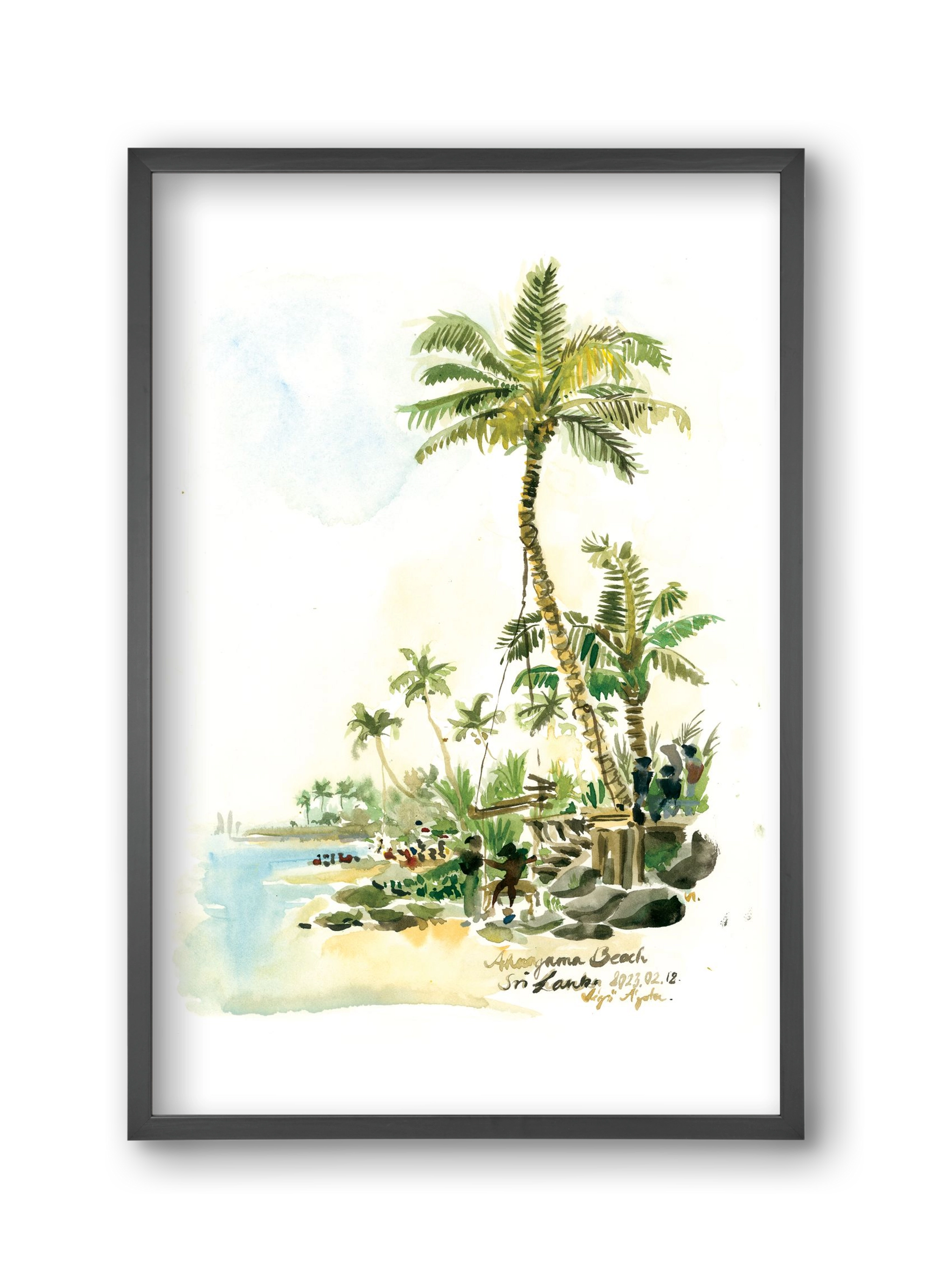 AHANGAMA Beach, Sri Lanka - 2023.02.18., 30x45 cm (30x45 cm), Fekete keret