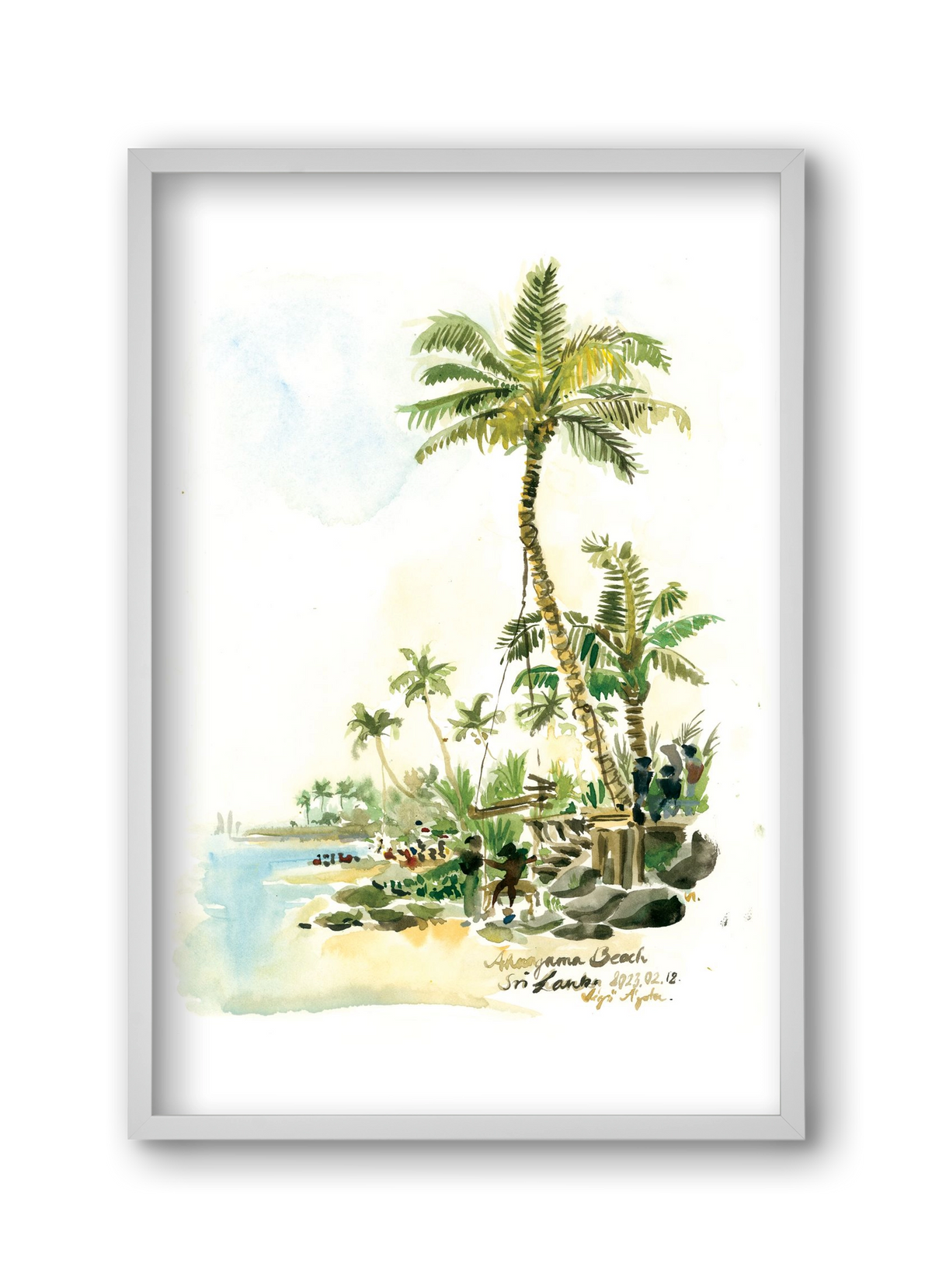 AHANGAMA Beach, Sri Lanka - 2023.02.18., 30x45 cm (30x45 cm), Fehér keret