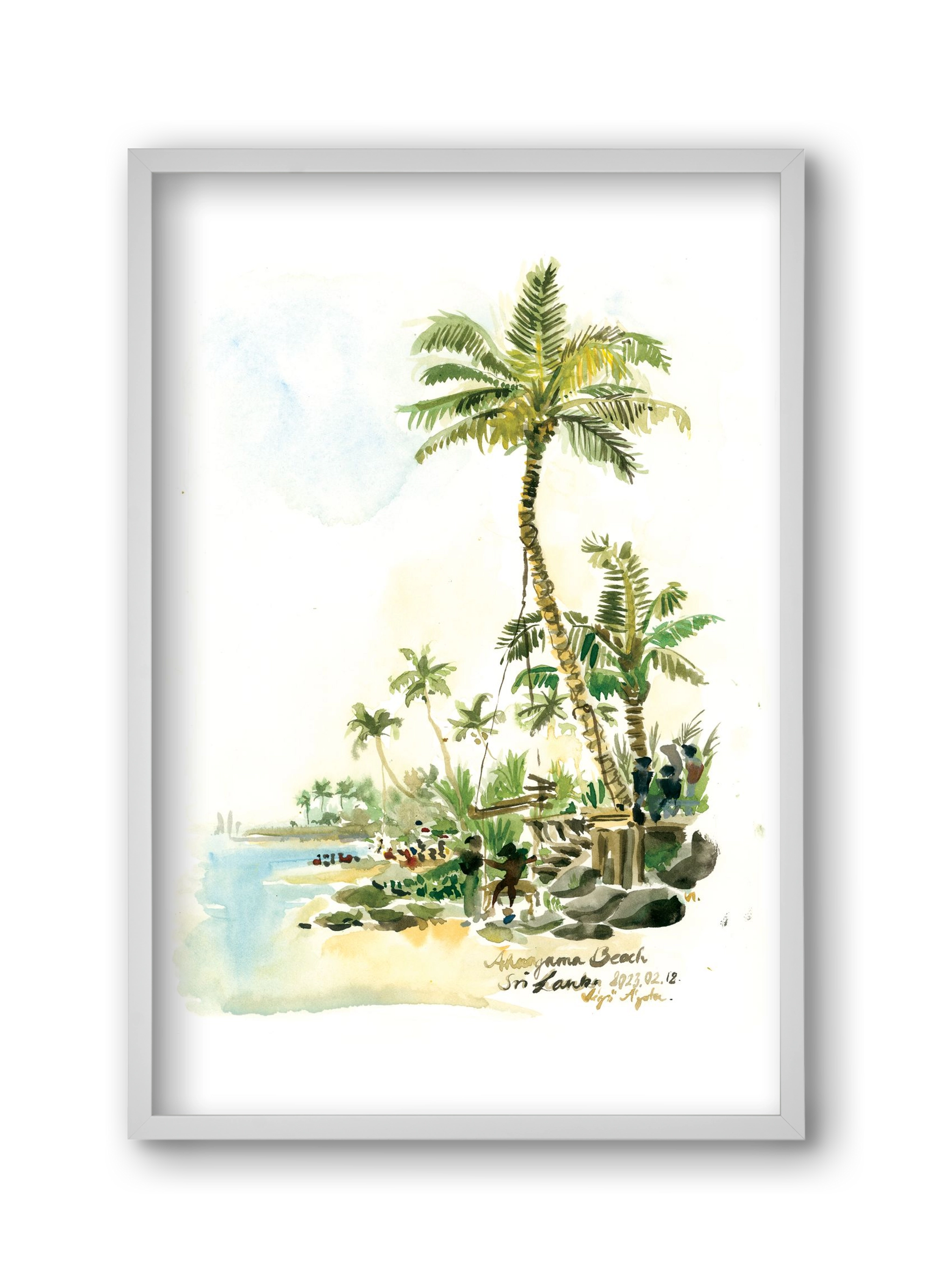 AHANGAMA Beach, Sri Lanka - 2023.02.18., 30x45 cm (30x45 cm), Fehér keret