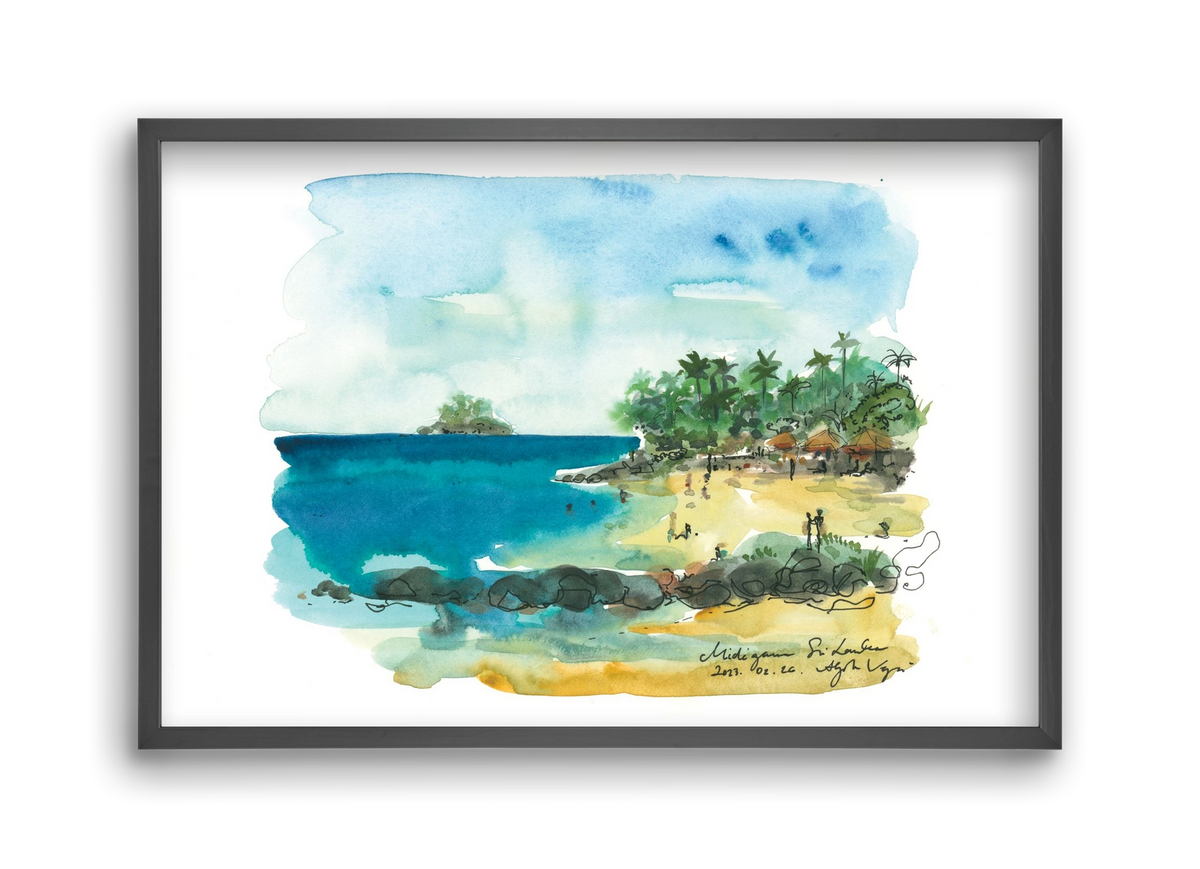 MIDIGAMA, Sri Lanka - 2023.02.26., 45x30 cm (45x30 cm), Fekete keret