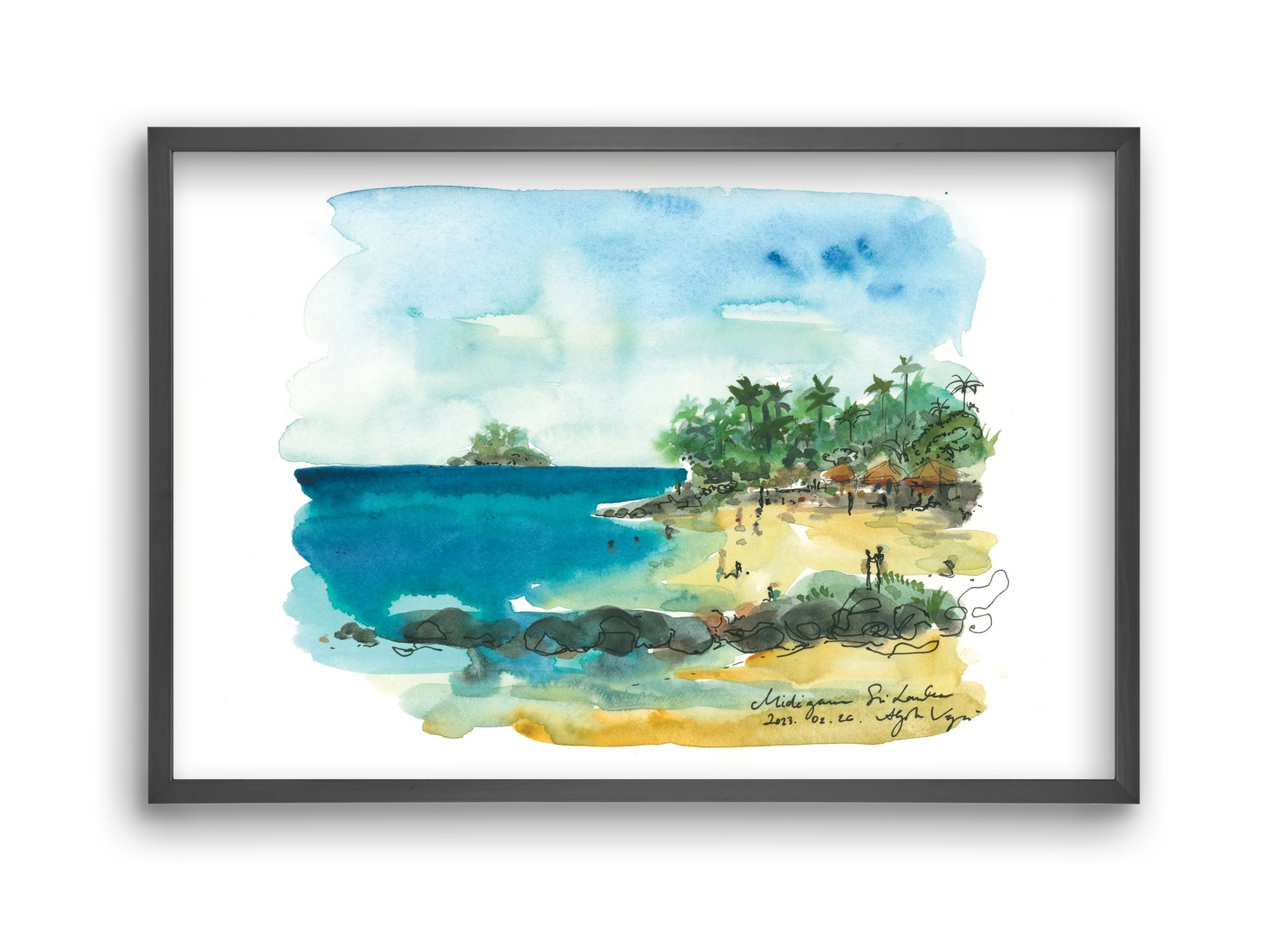 MIDIGAMA, Sri Lanka - 2023.02.26., 45x30 cm (45x30 cm), Fekete keret