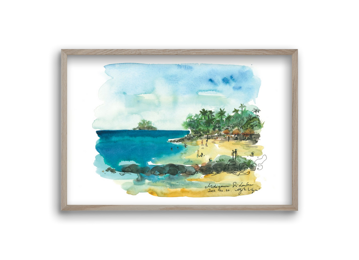 MIDIGAMA, Sri Lanka - 2023.02.26., 30x20 cm (30x20 cm), Tölgy keret