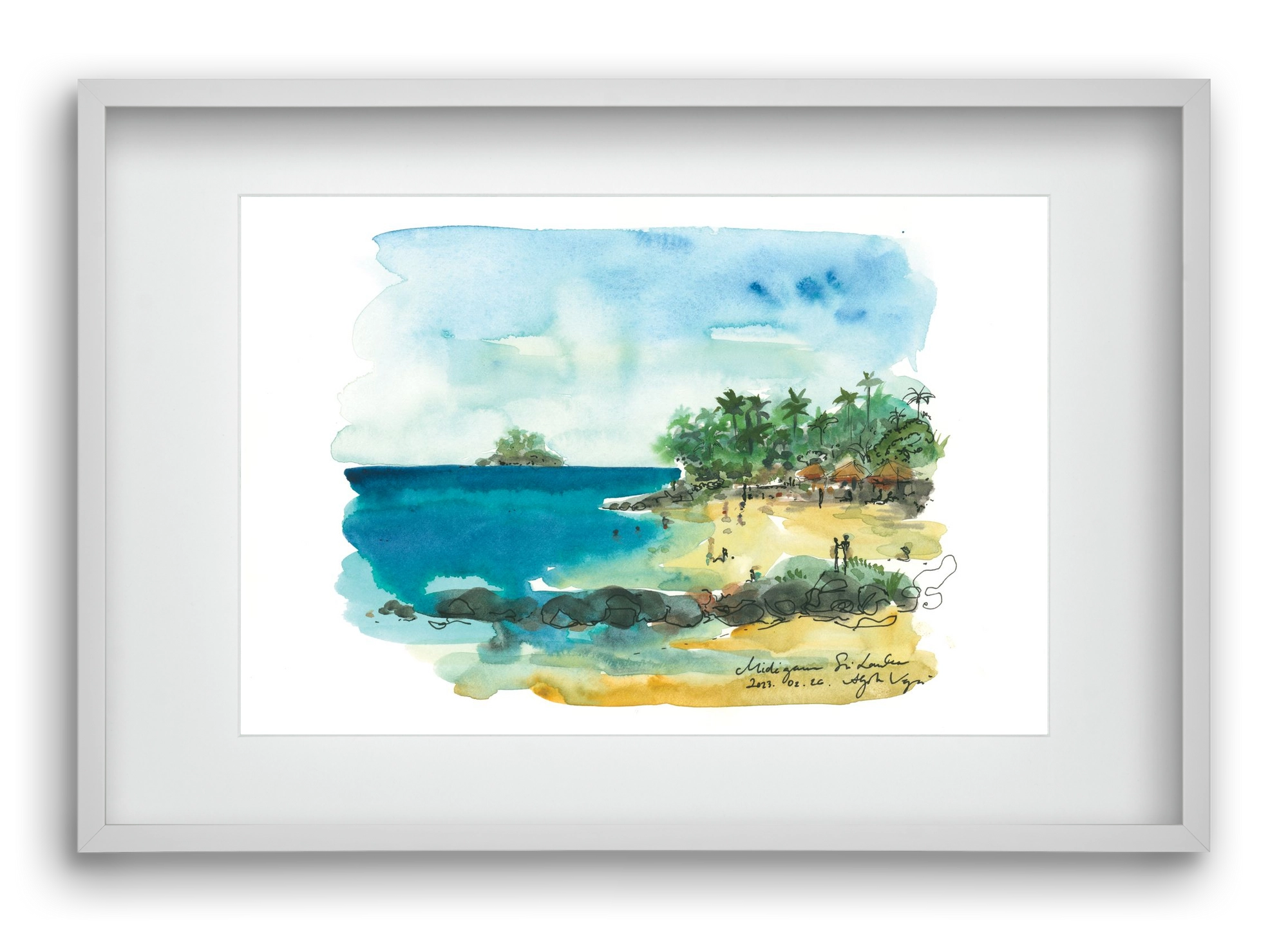 MIDIGAMA, Sri Lanka - 2023.02.26., 60x40 cm (45x30 cm), Fehér keret, paszpartuval