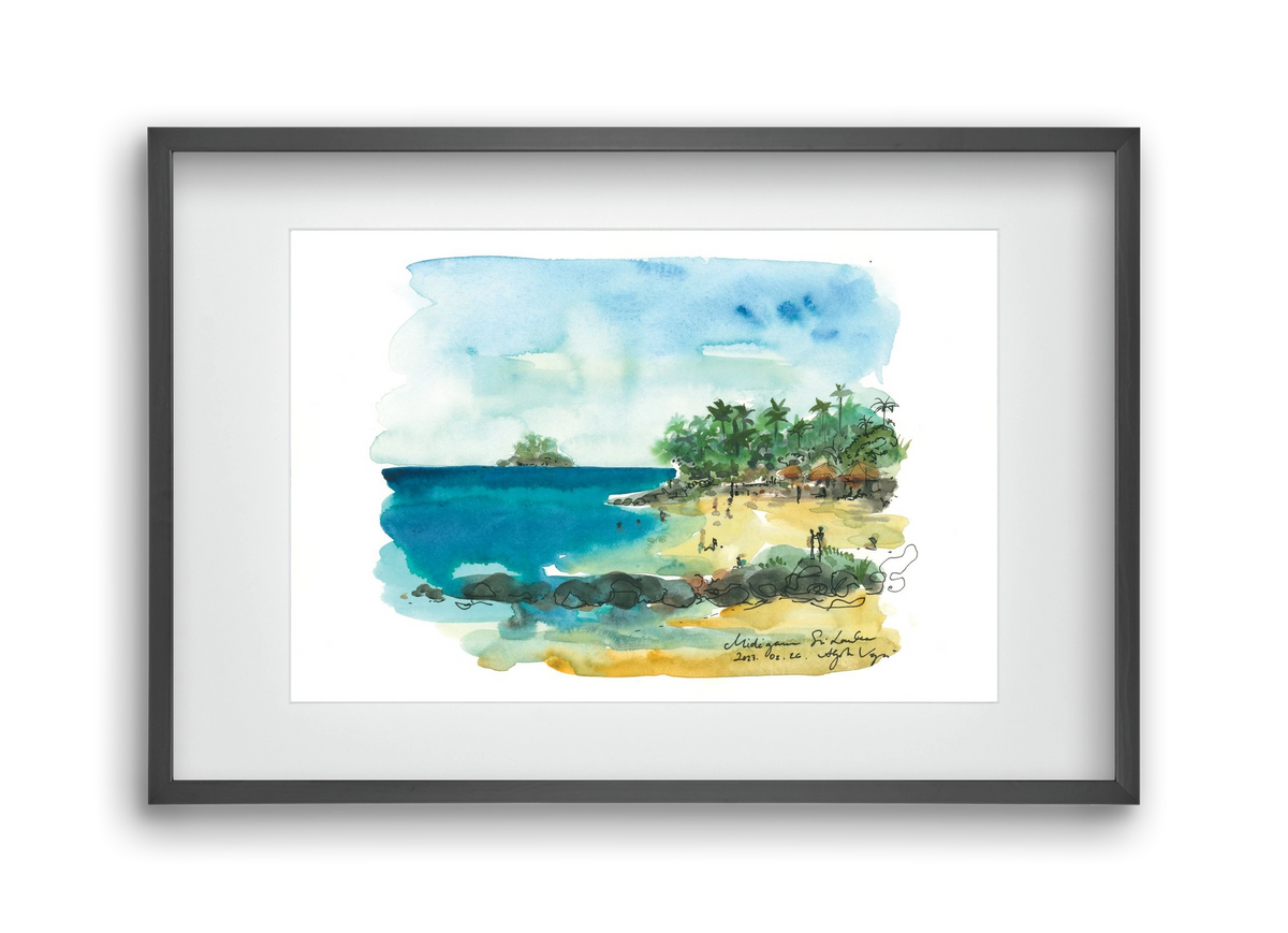 MIDIGAMA, Sri Lanka - 2023.02.26., 45x30 cm (30x20 cm), Fekete keret, paszpartuval