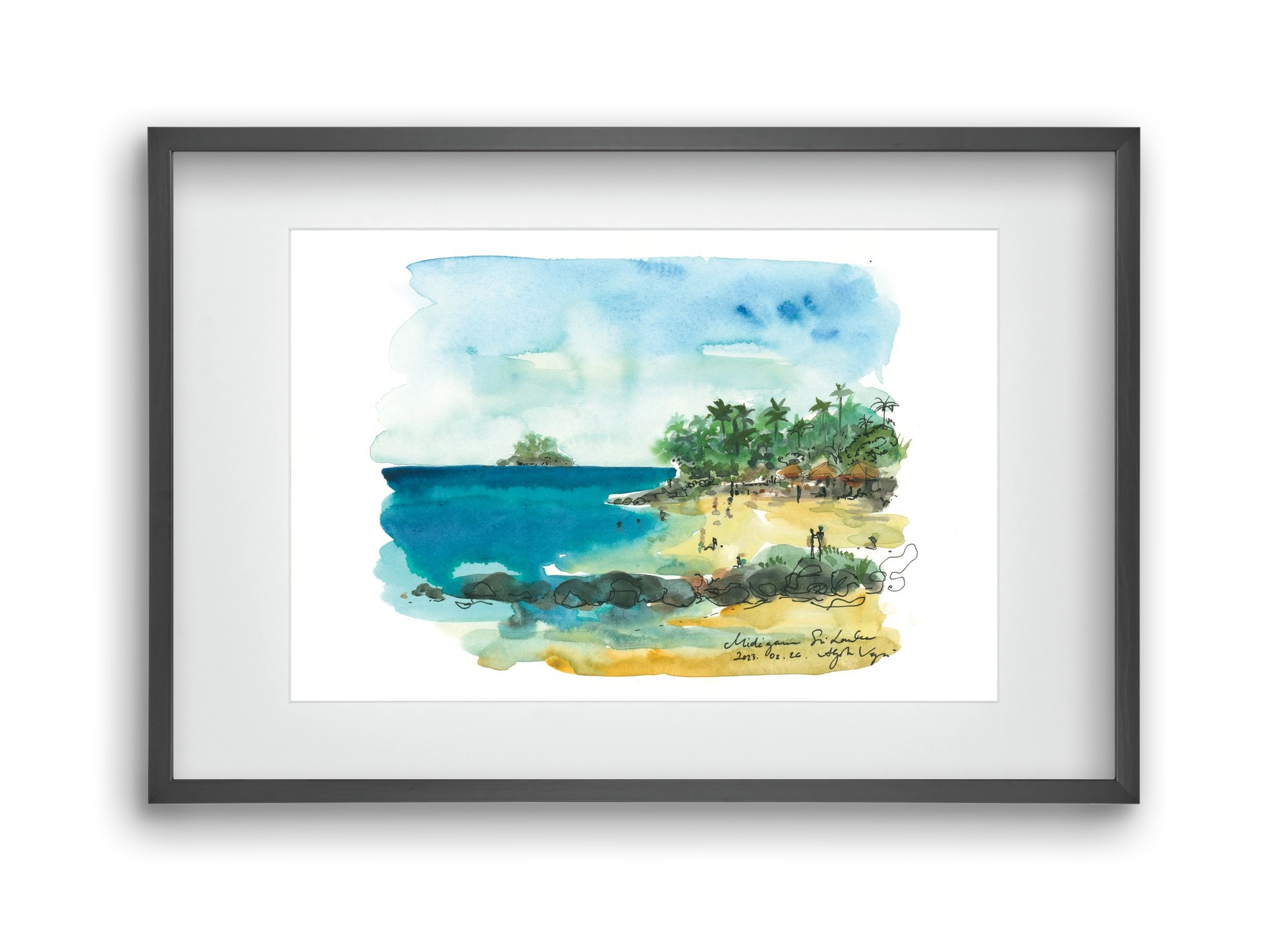 MIDIGAMA, Sri Lanka - 2023.02.26., 45x30 cm (30x20 cm), Fekete keret, paszpartuval