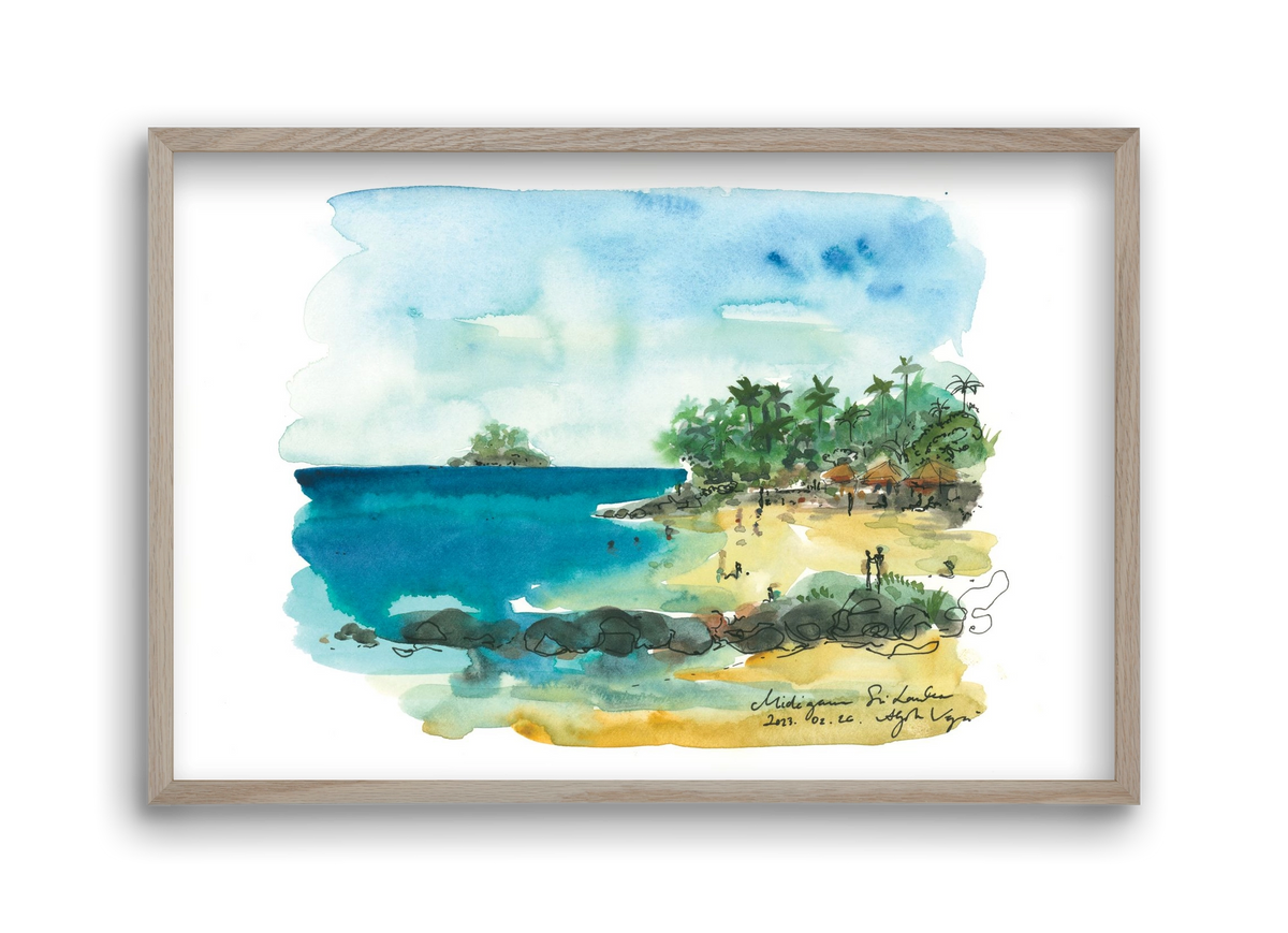 MIDIGAMA, Sri Lanka - 2023.02.26., 45x30 cm (45x30 cm), Tölgy keret