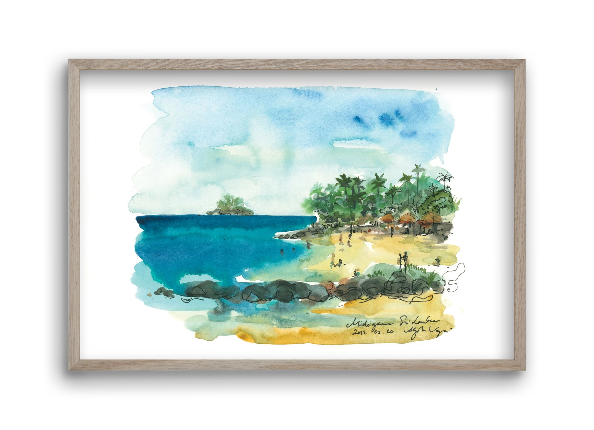 MIDIGAMA, Sri Lanka - 2023.02.26., 45x30 cm (45x30 cm), Tölgy keret