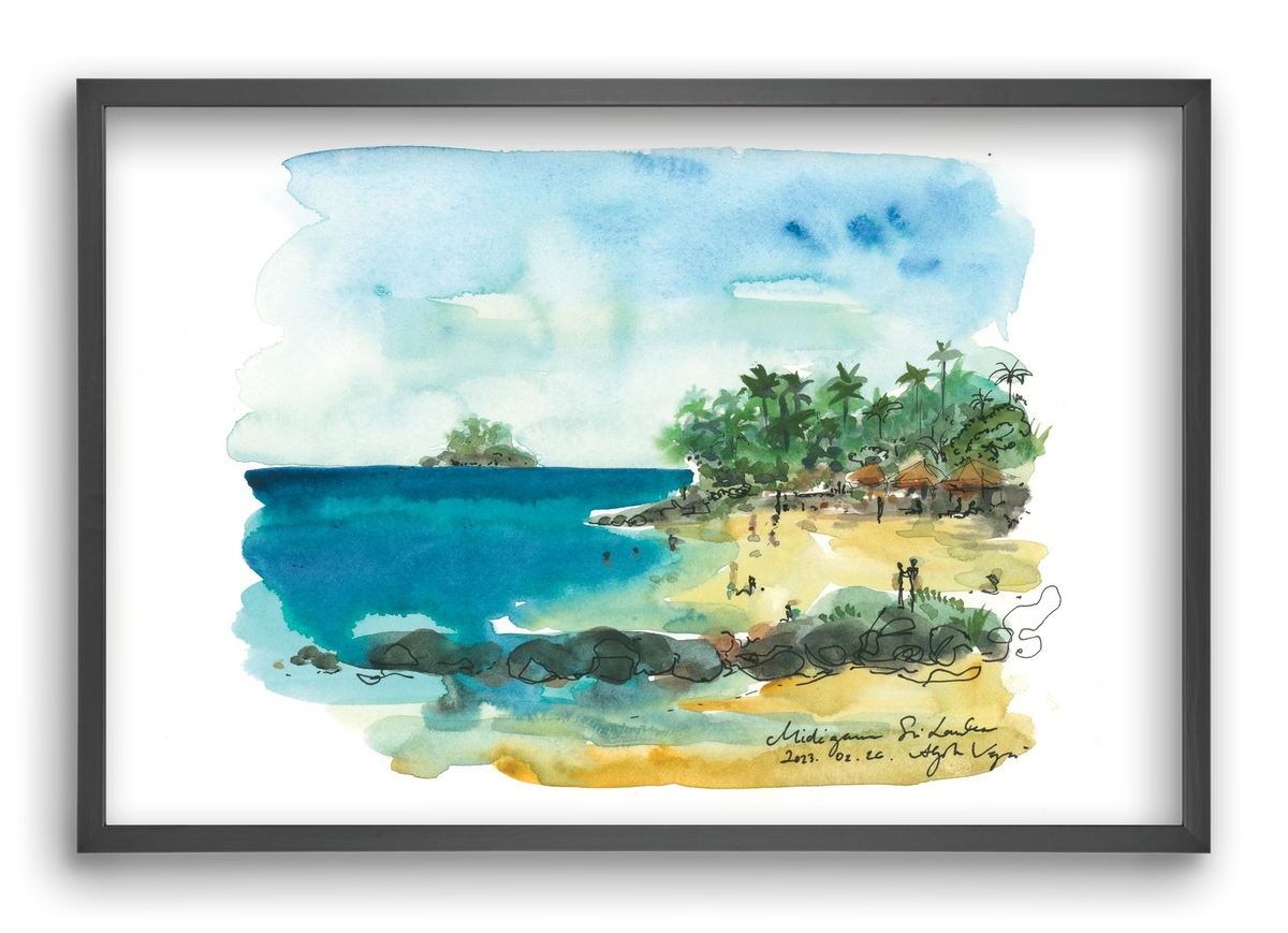 MIDIGAMA, Sri Lanka - 2023.02.26., 60x40 cm (60x40 cm), Fekete keret