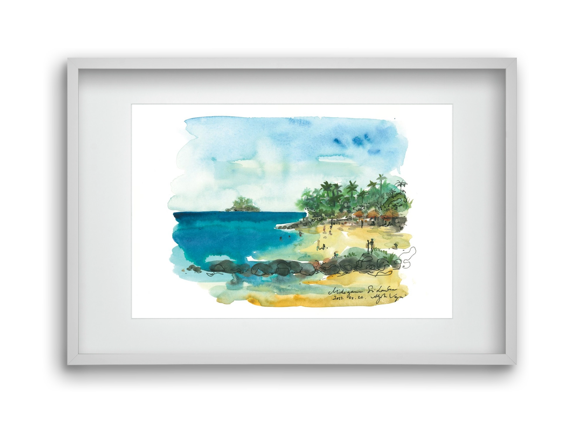 MIDIGAMA, Sri Lanka - 2023.02.26., 45x30 cm (30x20 cm), Fehér keret, paszpartuval