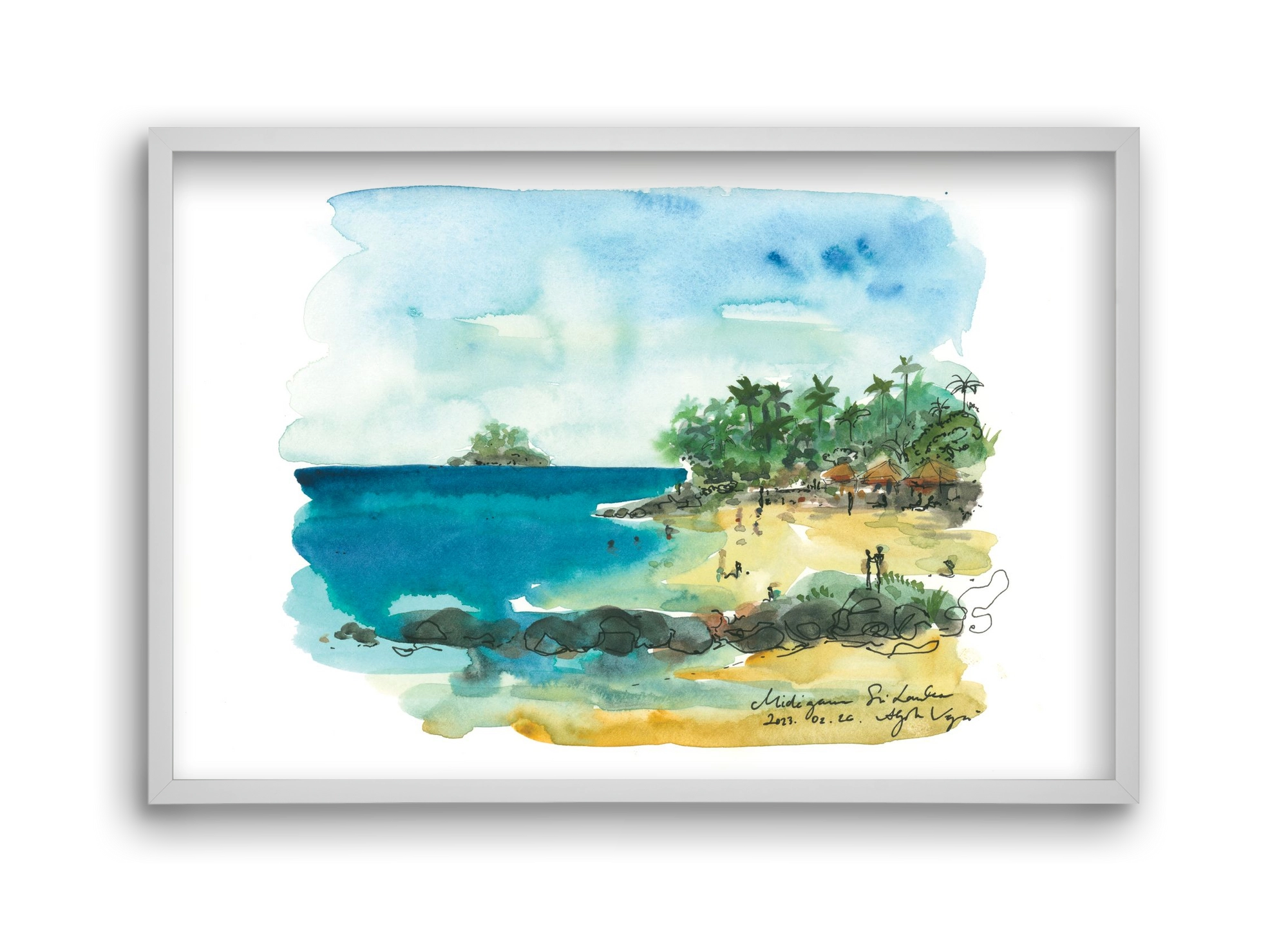 MIDIGAMA, Sri Lanka - 2023.02.26., 45x30 cm (45x30 cm), Fehér keret