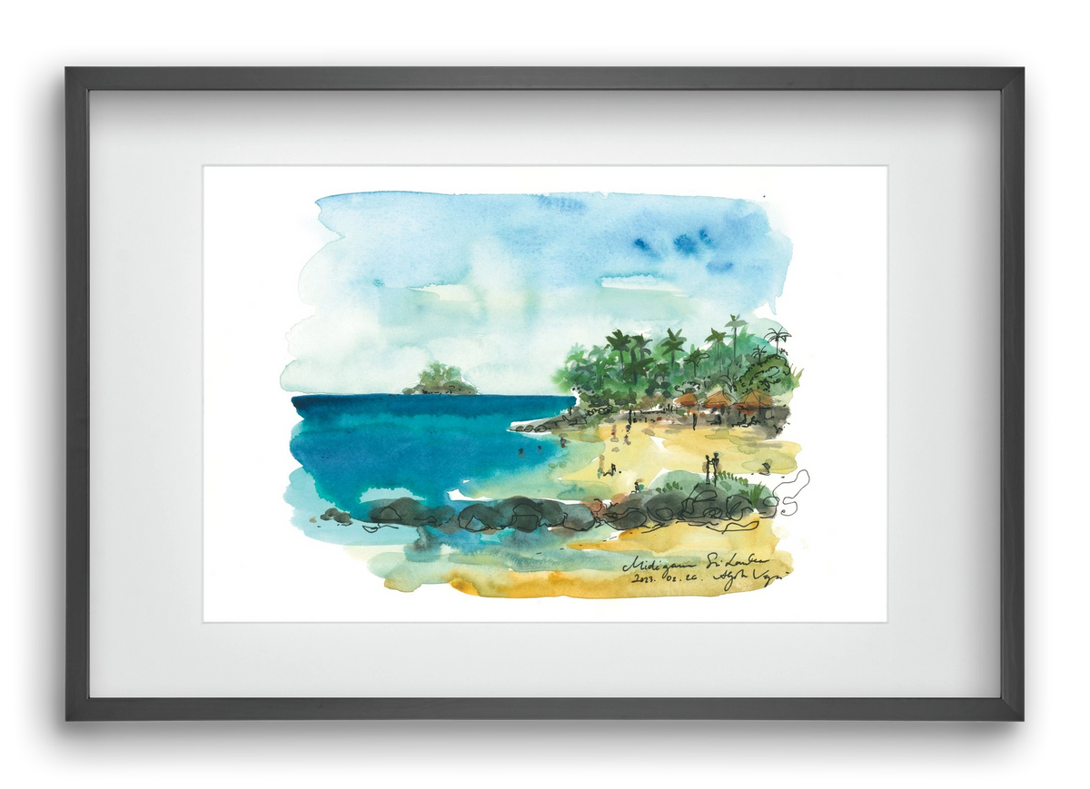 MIDIGAMA, Sri Lanka - 2023.02.26., 60x40 cm (45x30 cm), Fekete keret, paszpartuval