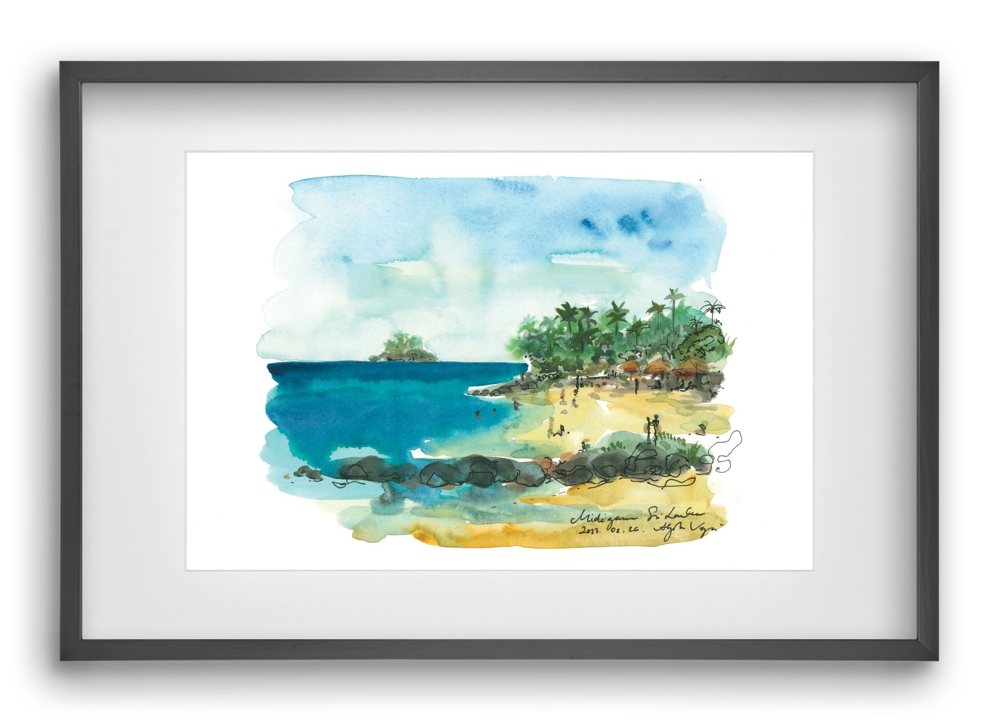 MIDIGAMA, Sri Lanka - 2023.02.26., 60x40 cm (45x30 cm), Fekete keret, paszpartuval