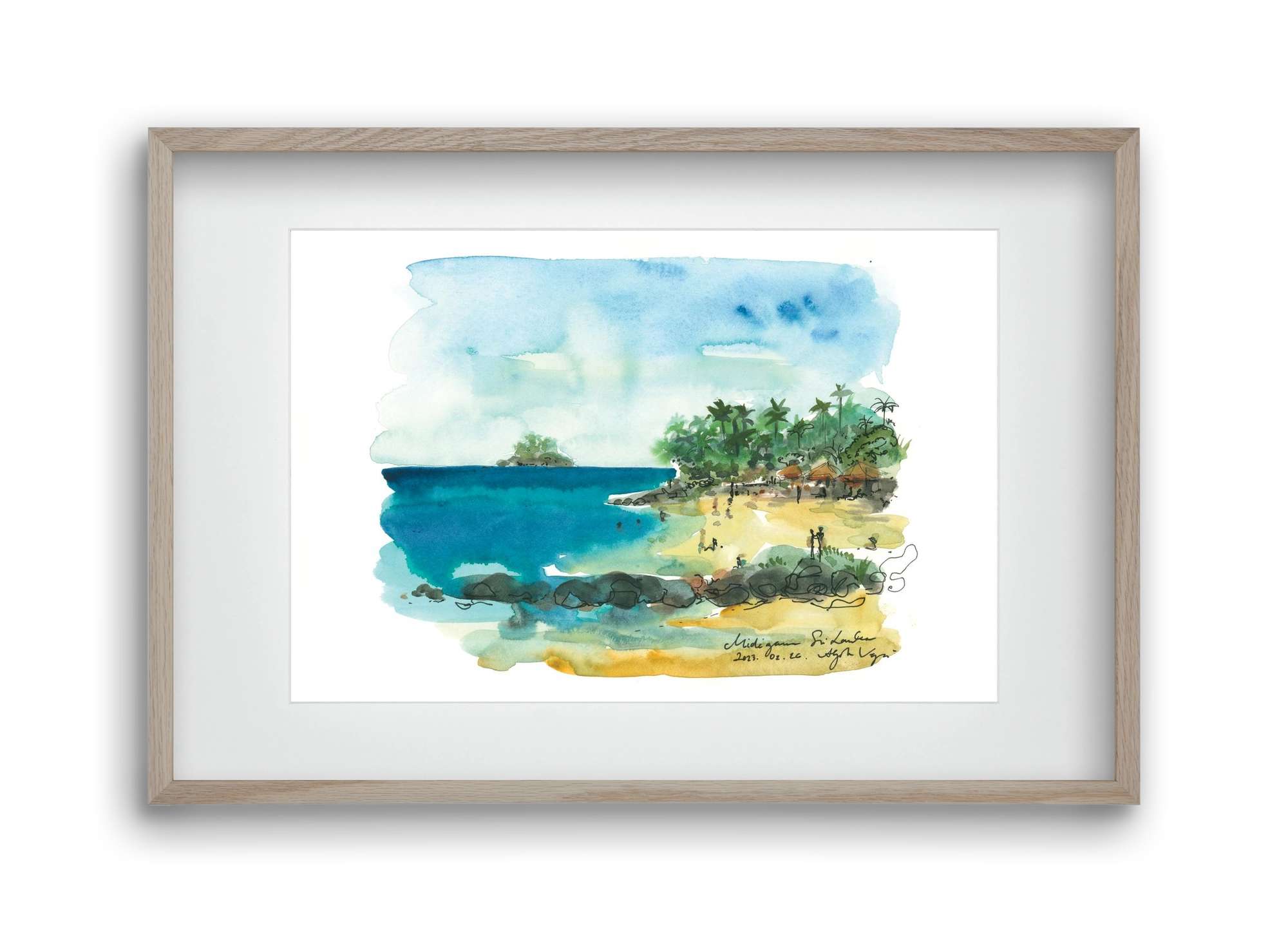 MIDIGAMA, Sri Lanka - 2023.02.26., 45x30 cm (30x20 cm), Tölgy keret, paszpartuval