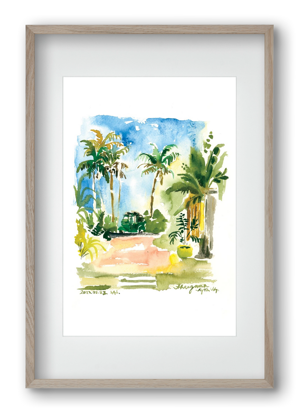 AHANGAMA tuktuk, Sri Lanka - 2023.02.23., 40x60 cm (30x45 cm), Tölgy keret, paszpartuval