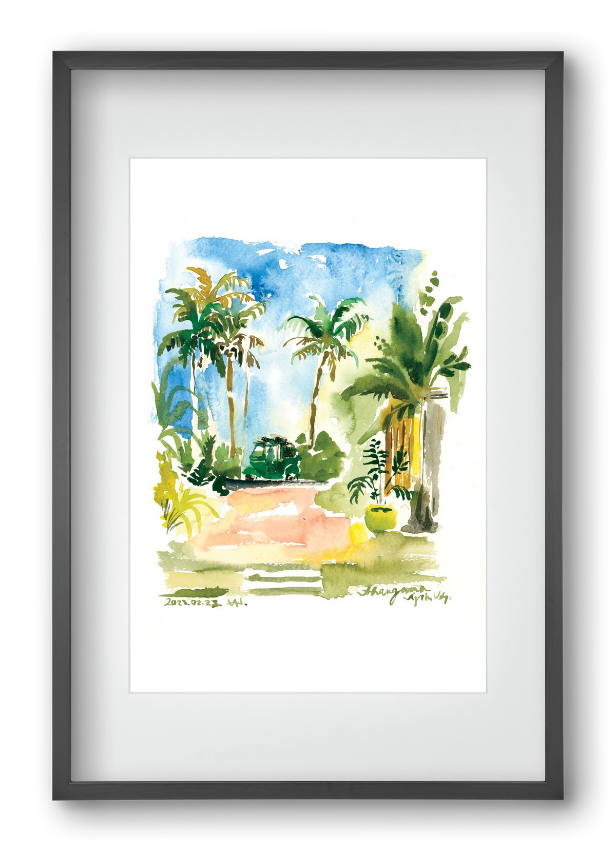 AHANGAMA tuktuk, Sri Lanka - 2023.02.23., 40x60 cm (30x45 cm), Fekete keret, paszpartuval