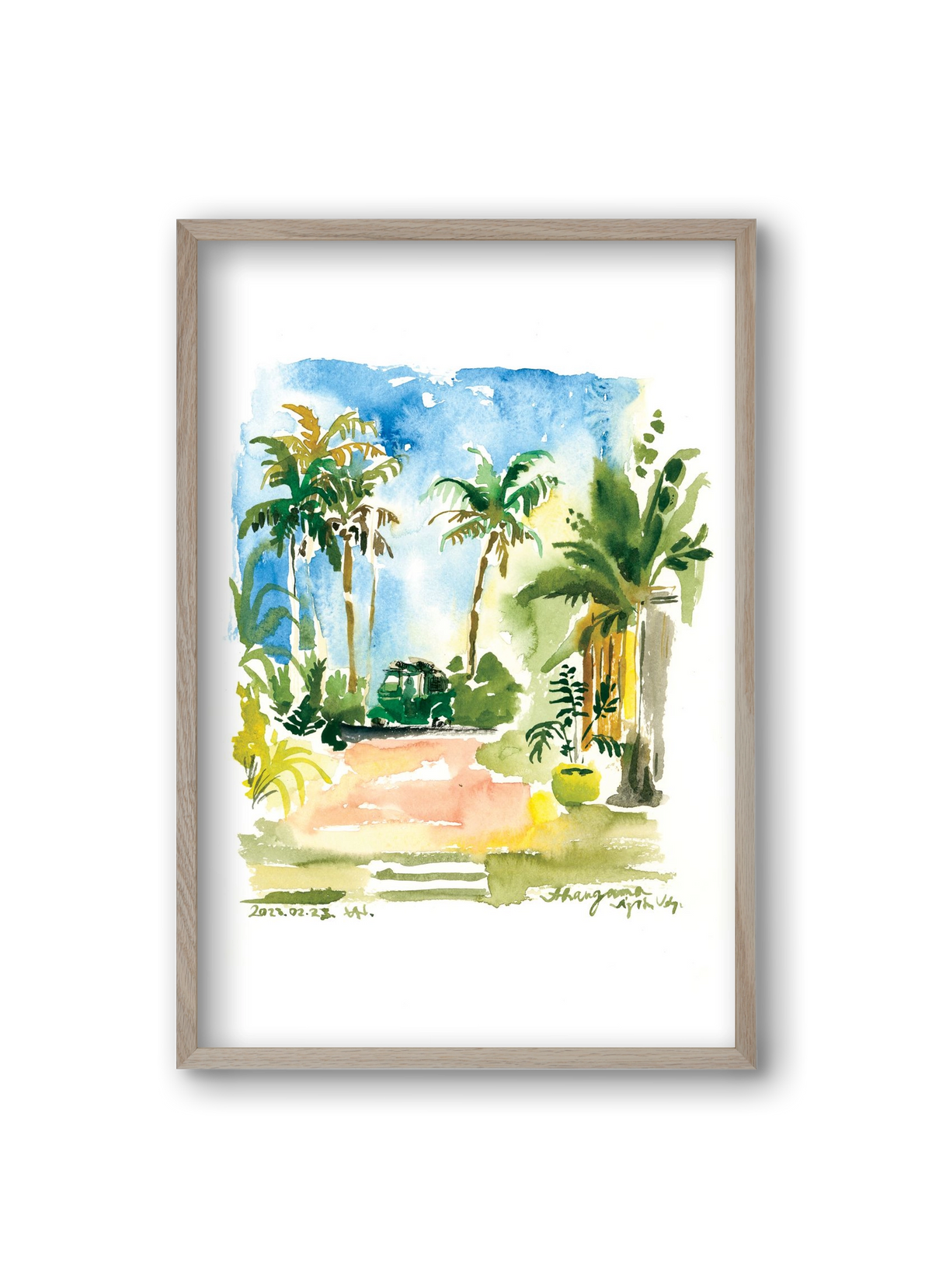 AHANGAMA tuktuk, Sri Lanka - 2023.02.23., 20x30 cm (20x30 cm), Tölgy keret