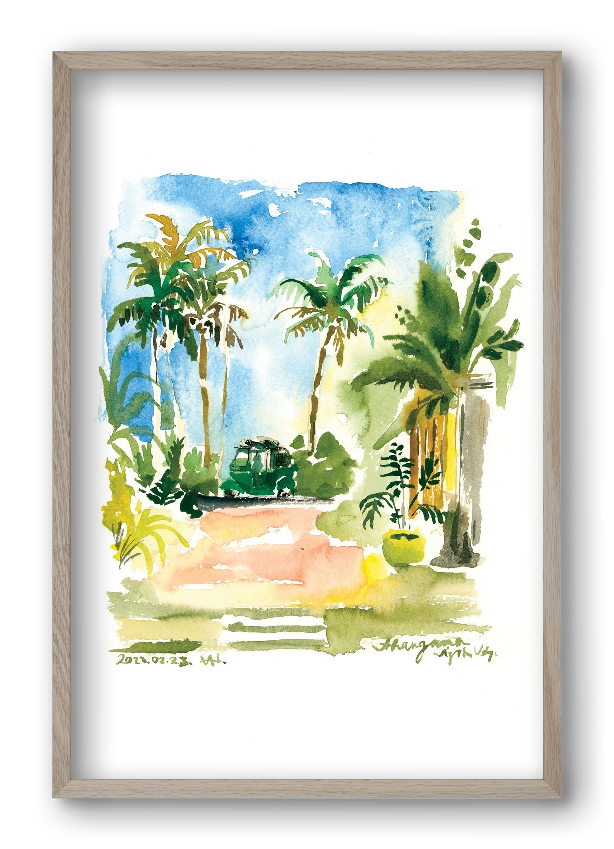 AHANGAMA tuktuk, Sri Lanka - 2023.02.23., 40x60 cm (40x60 cm), Tölgy keret