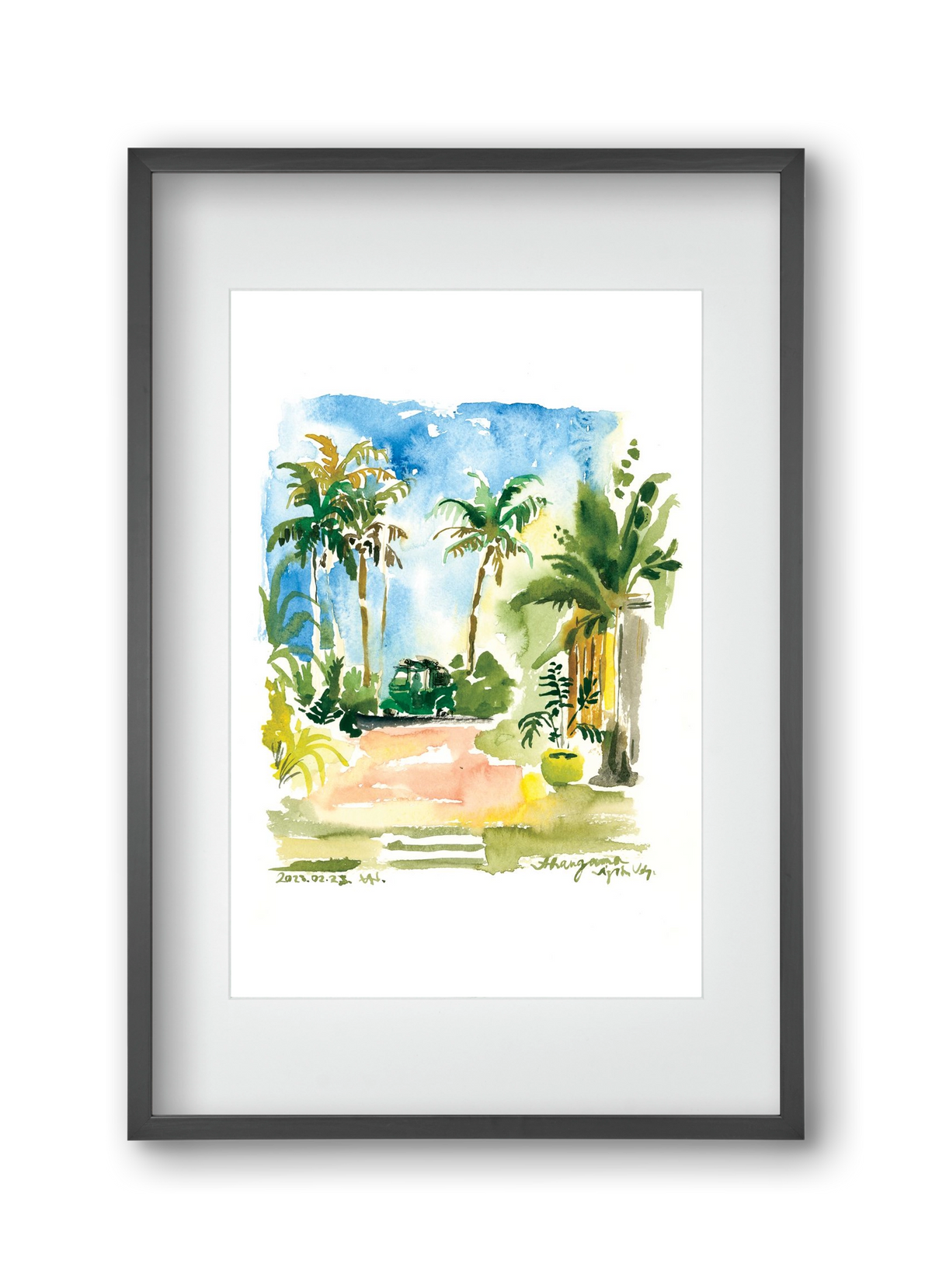 AHANGAMA tuktuk, Sri Lanka - 2023.02.23., 30x45 cm (20x30 cm), Fekete keret, paszpartuval