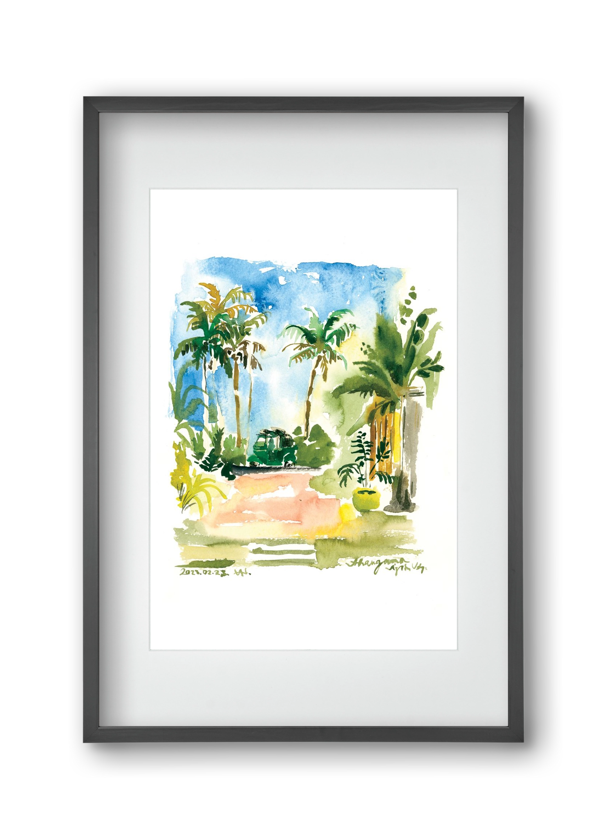 AHANGAMA tuktuk, Sri Lanka - 2023.02.23., 30x45 cm (20x30 cm), Fekete keret, paszpartuval