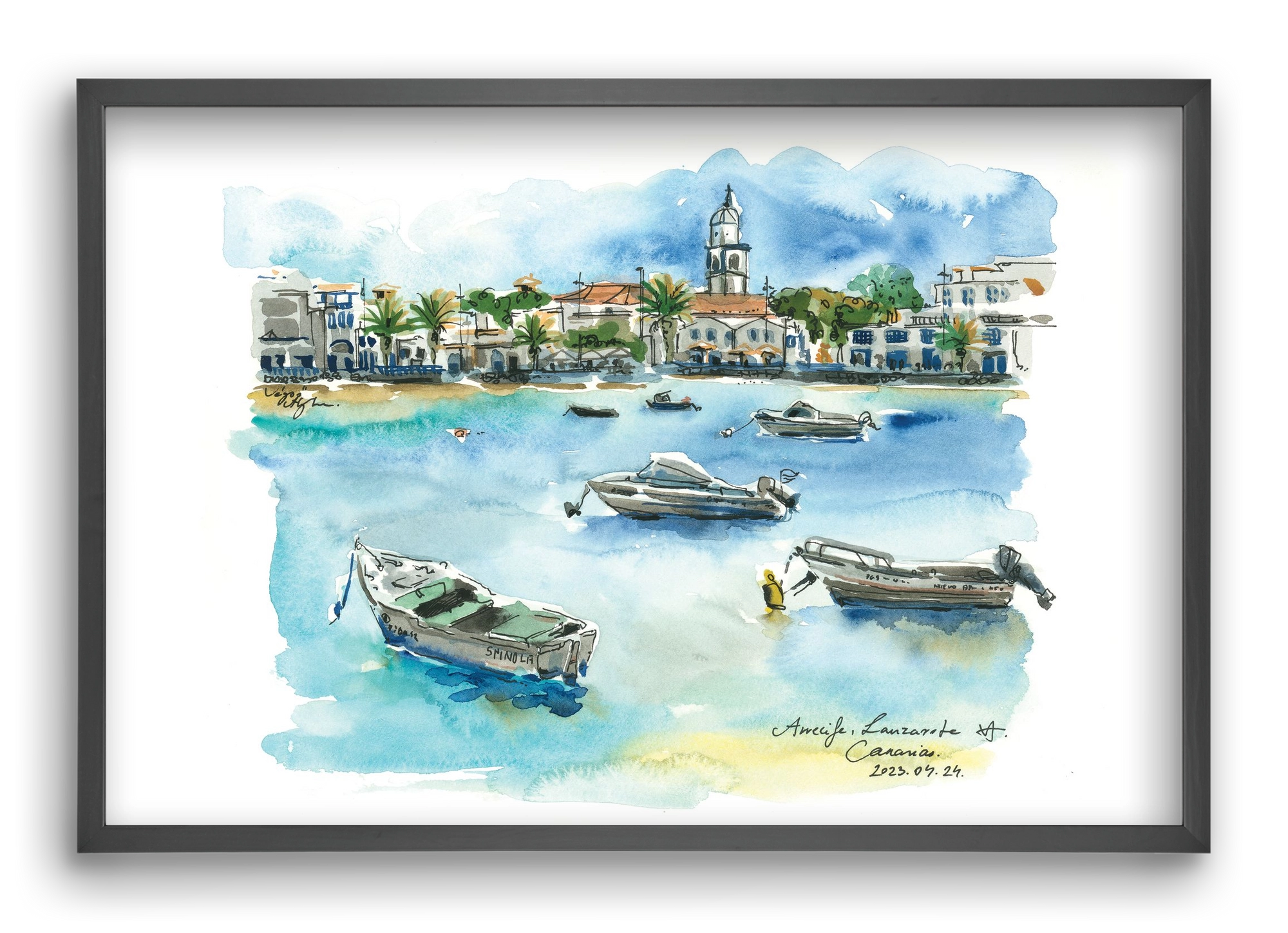 ARRECIFE, Lanzarote, Canary Island - 2023.04.24., 60x40 cm (60x40 cm), Fekete keret