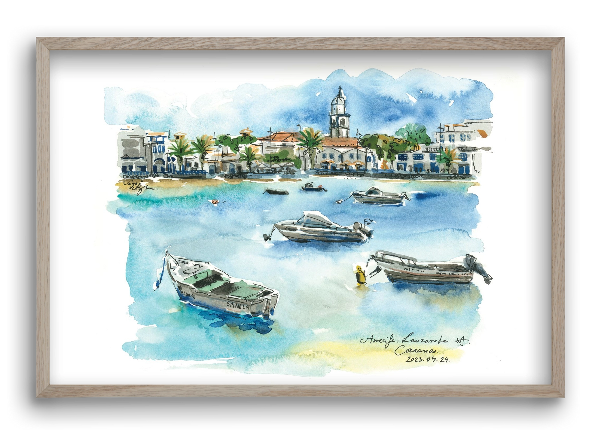 ARRECIFE, Lanzarote, Canary Island - 2023.04.24., 60x40 cm (60x40 cm), Tölgy keret