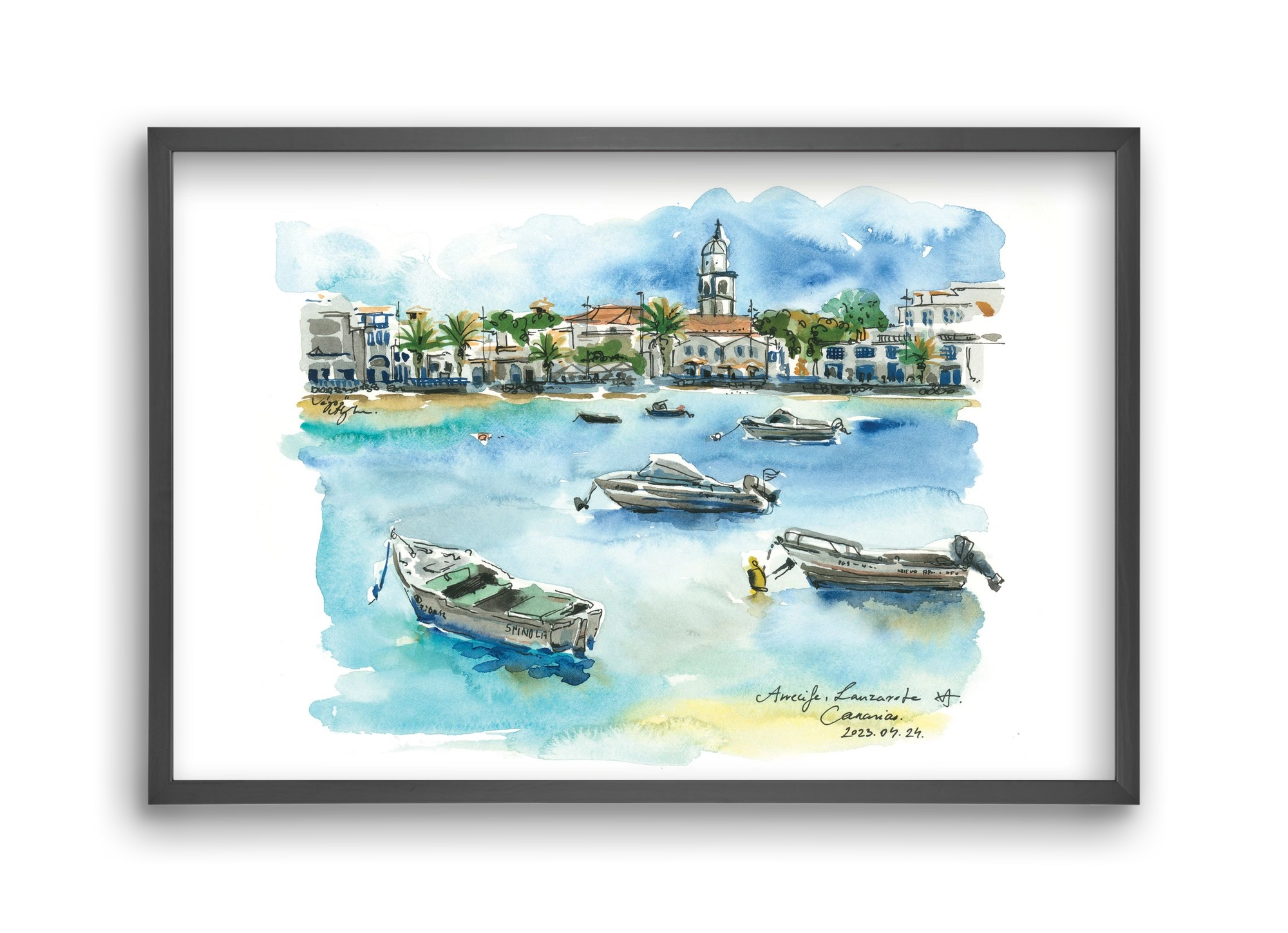 ARRECIFE, Lanzarote, Canary Island - 2023.04.24., 45x30 cm (45x30 cm), Fekete keret
