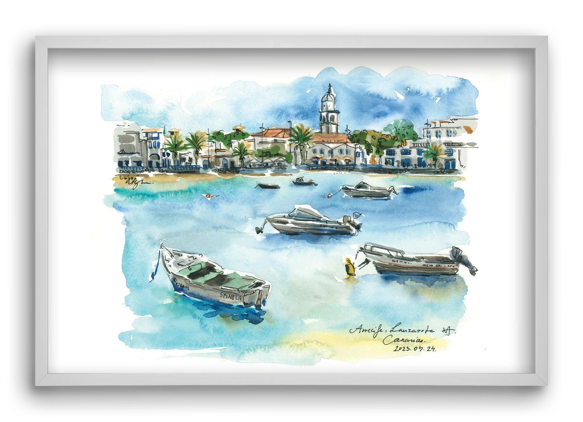 ARRECIFE, Lanzarote, Canary Island - 2023.04.24., 60x40 cm (60x40 cm), Fehér keret