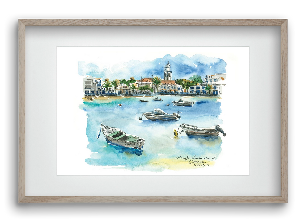 ARRECIFE, Lanzarote, Canary Island - 2023.04.24., 60x40 cm (45x30 cm), Tölgy keret, paszpartuval