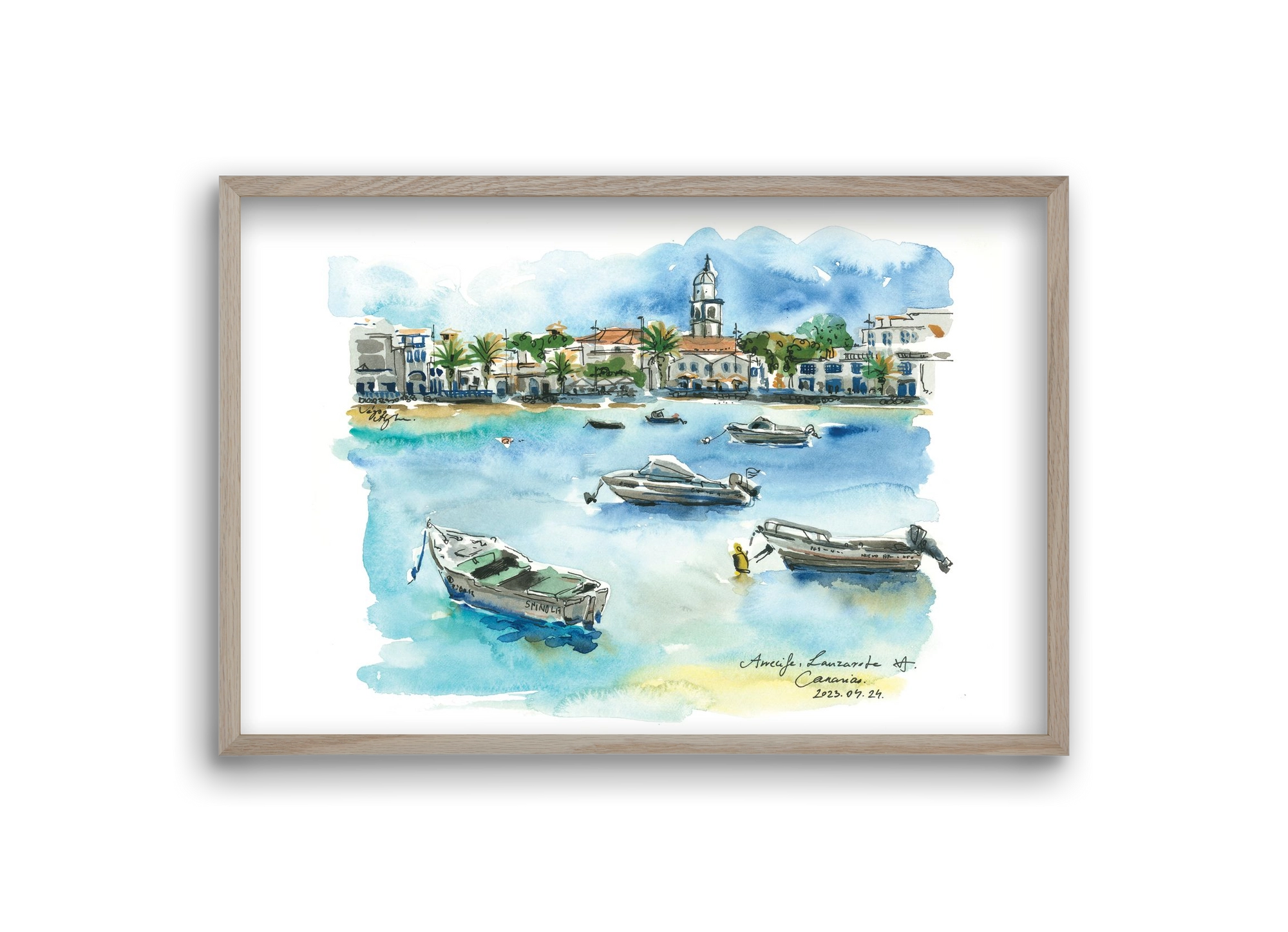 ARRECIFE, Lanzarote, Canary Island - 2023.04.24., 30x20 cm (30x20 cm), Tölgy keret