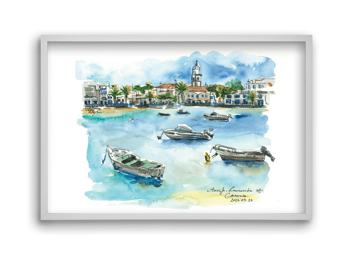 ARRECIFE, Lanzarote, Canary Island - 2023.04.24., 45x30 cm (45x30 cm), Fehér keret